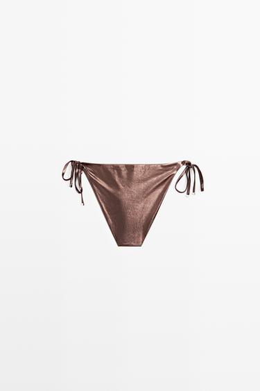Metallic triangle bikini set — BROWN 8