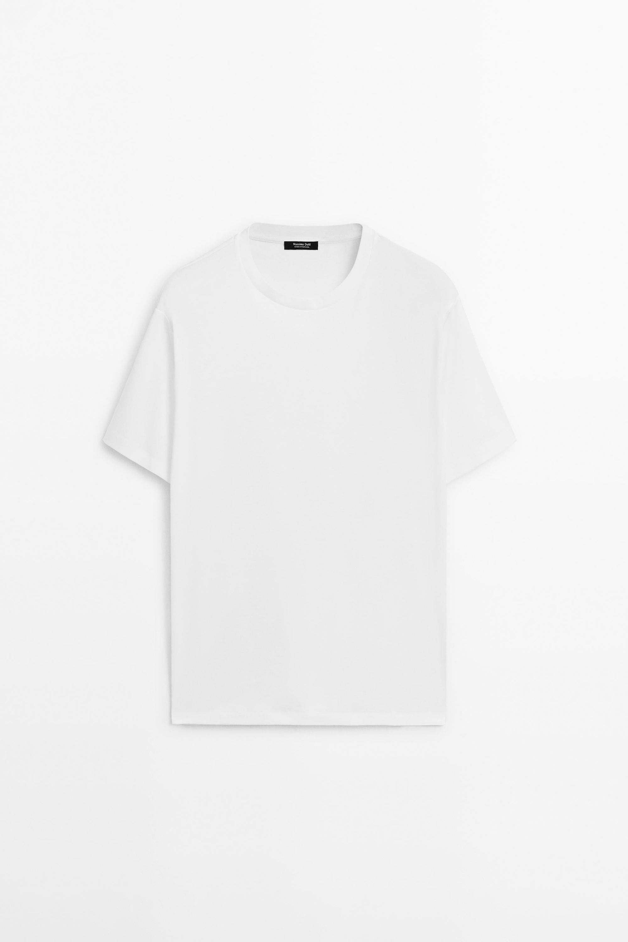 100% mercerised cotton T-shirt — WHITE