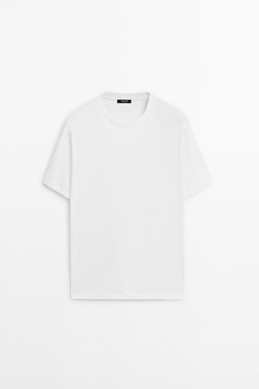 100% mercerised cotton ribbed T-shirt — WHITE 5