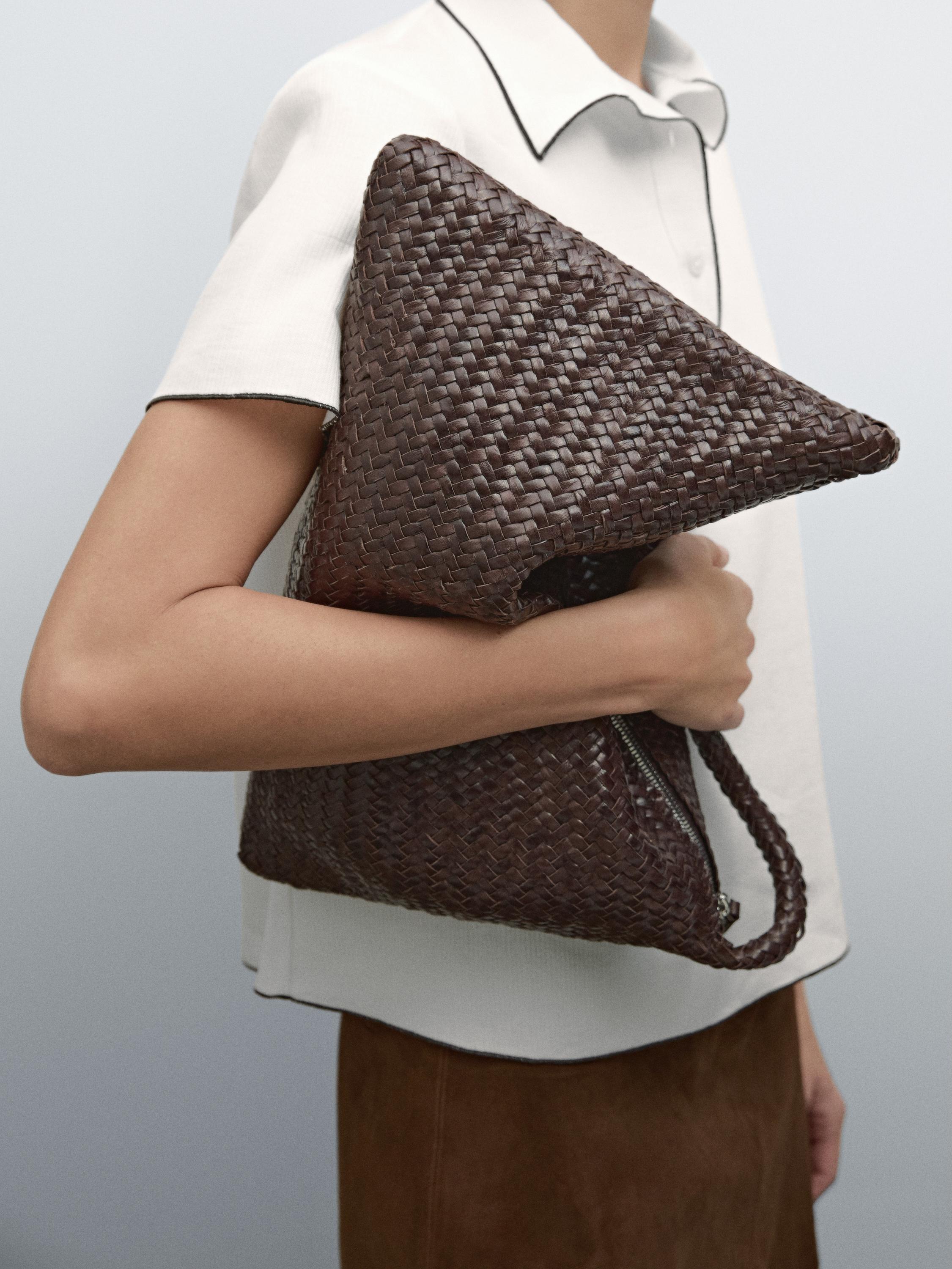 Braided nappa leather bag