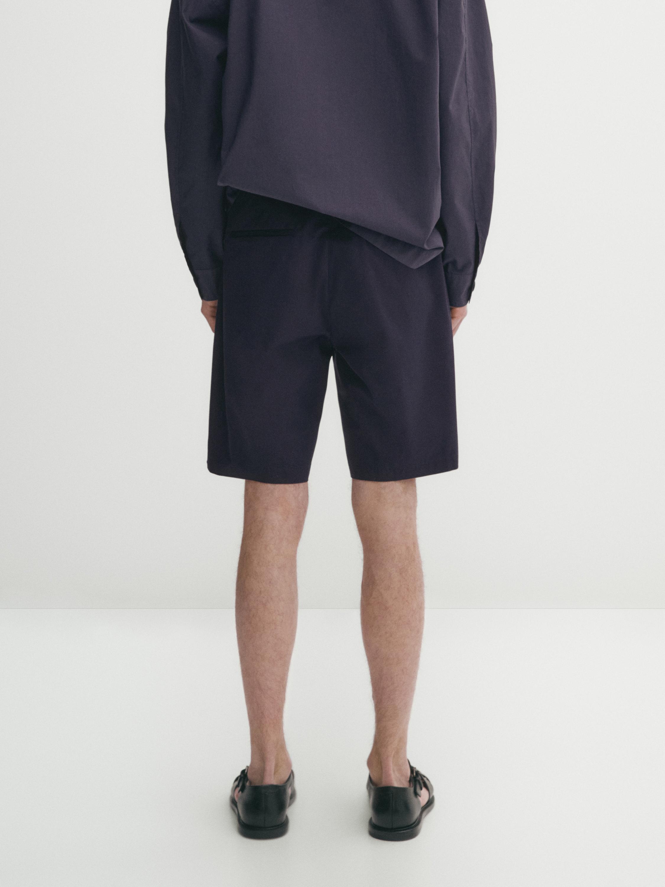 Cotton poplin Bermuda shorts
