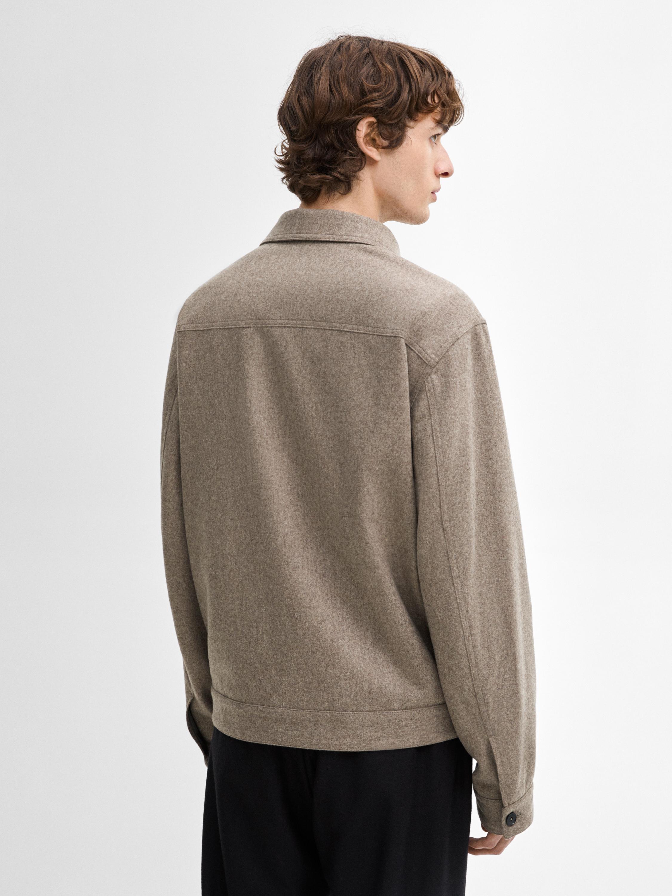 Chaqueta bolsillos mezcla lana