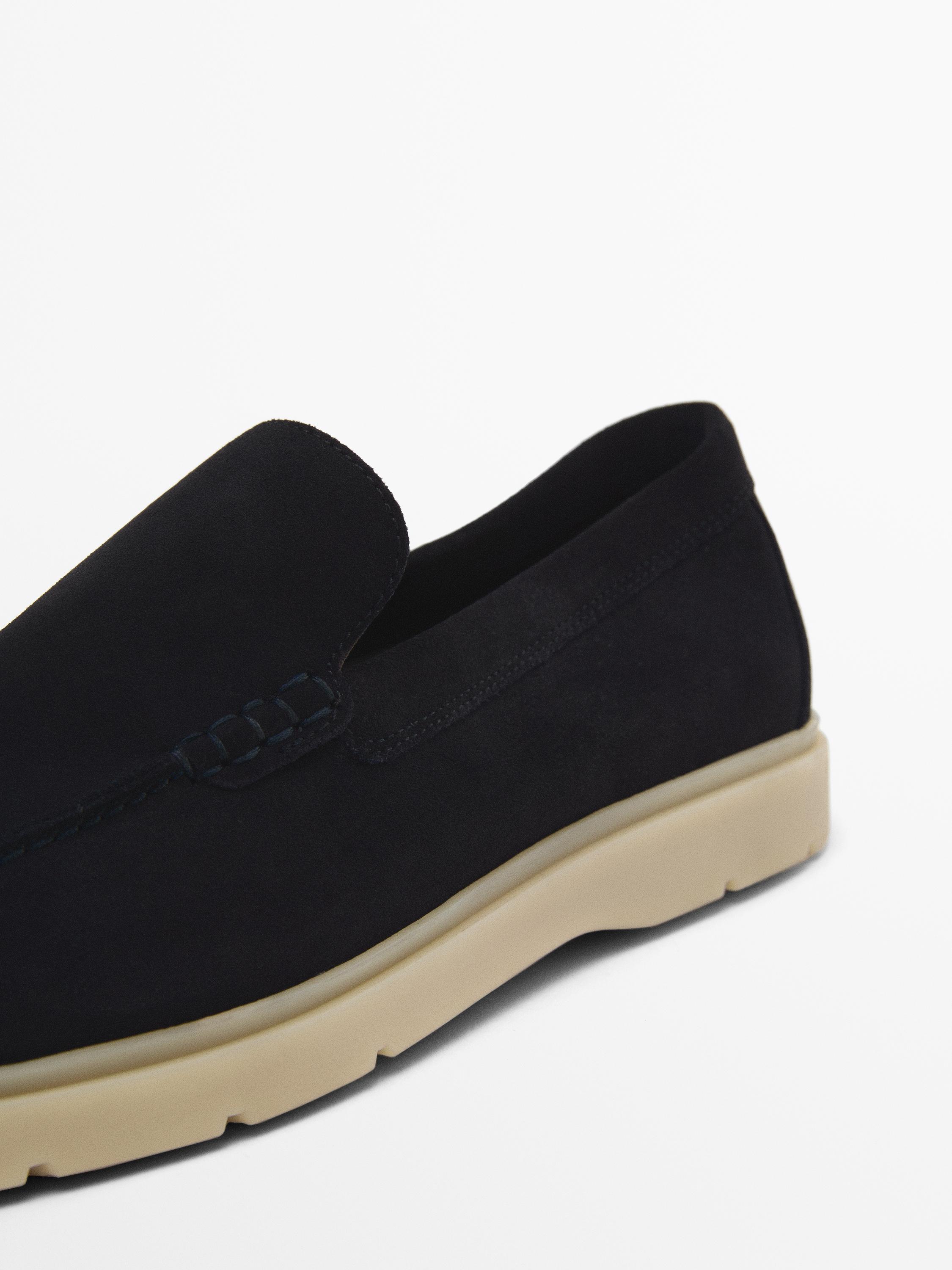 Split suede leather loafers