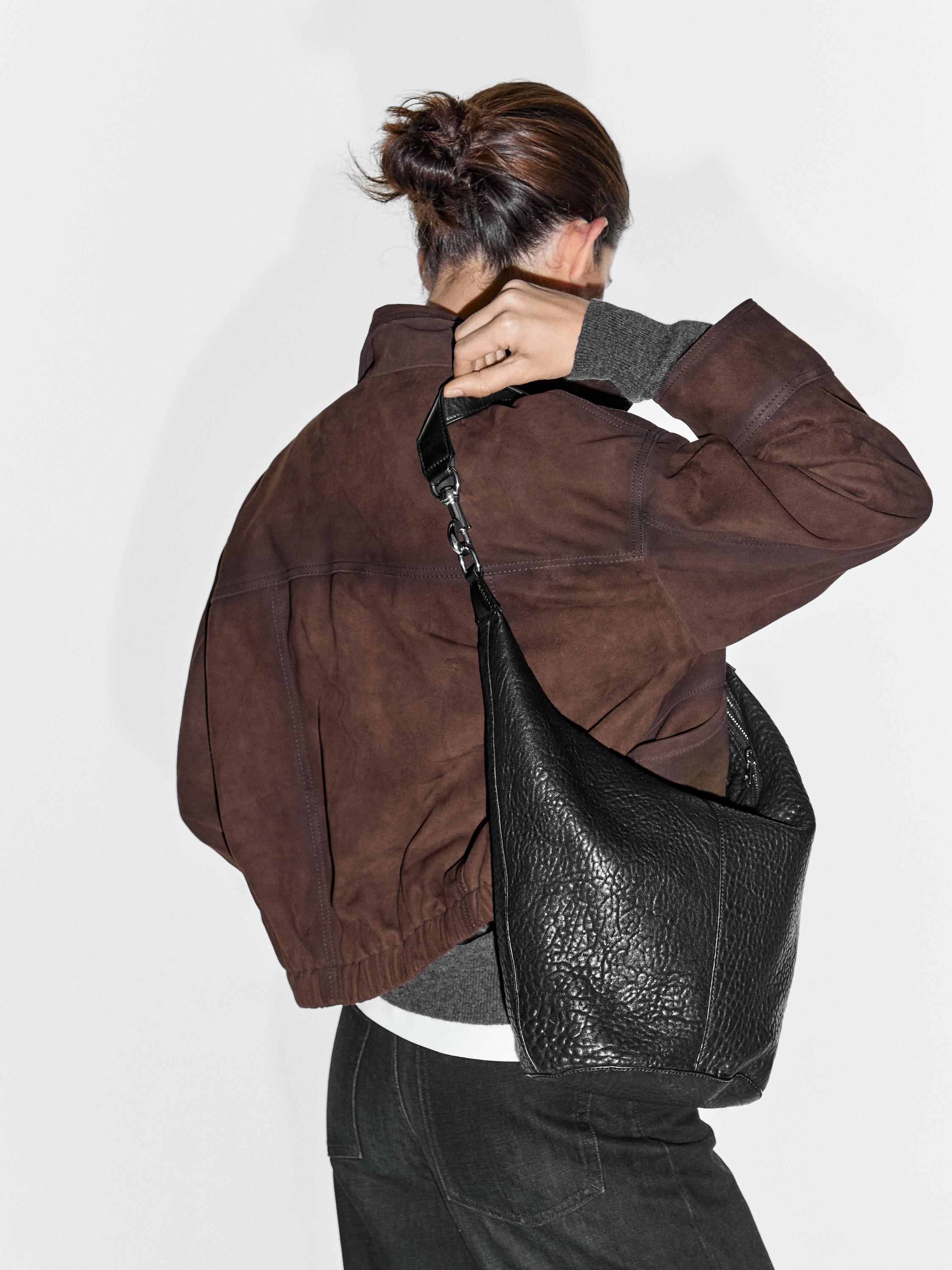 Nappa leather bucket bag