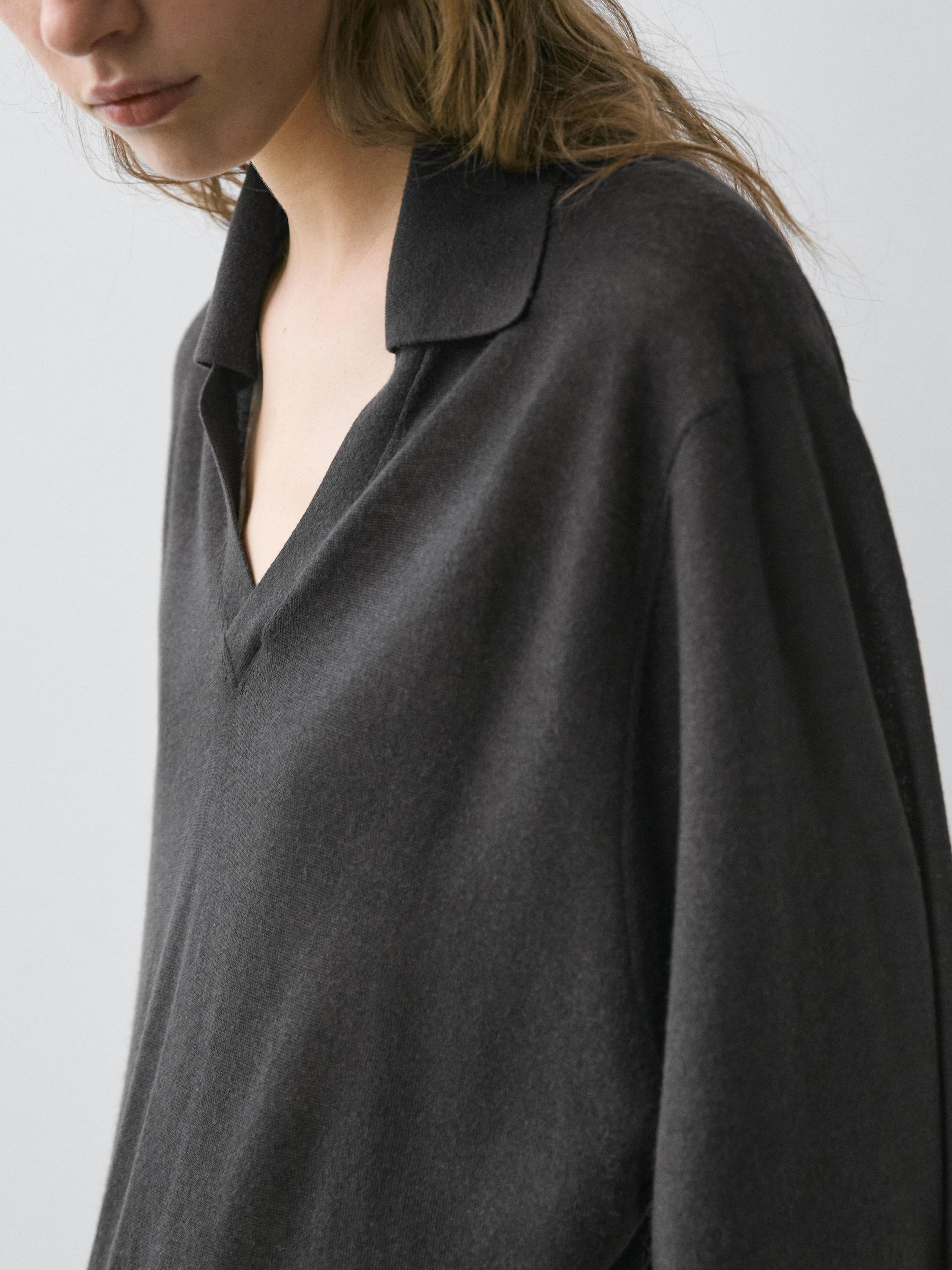 Oversize silk and wool blend knit sweater — LEAD