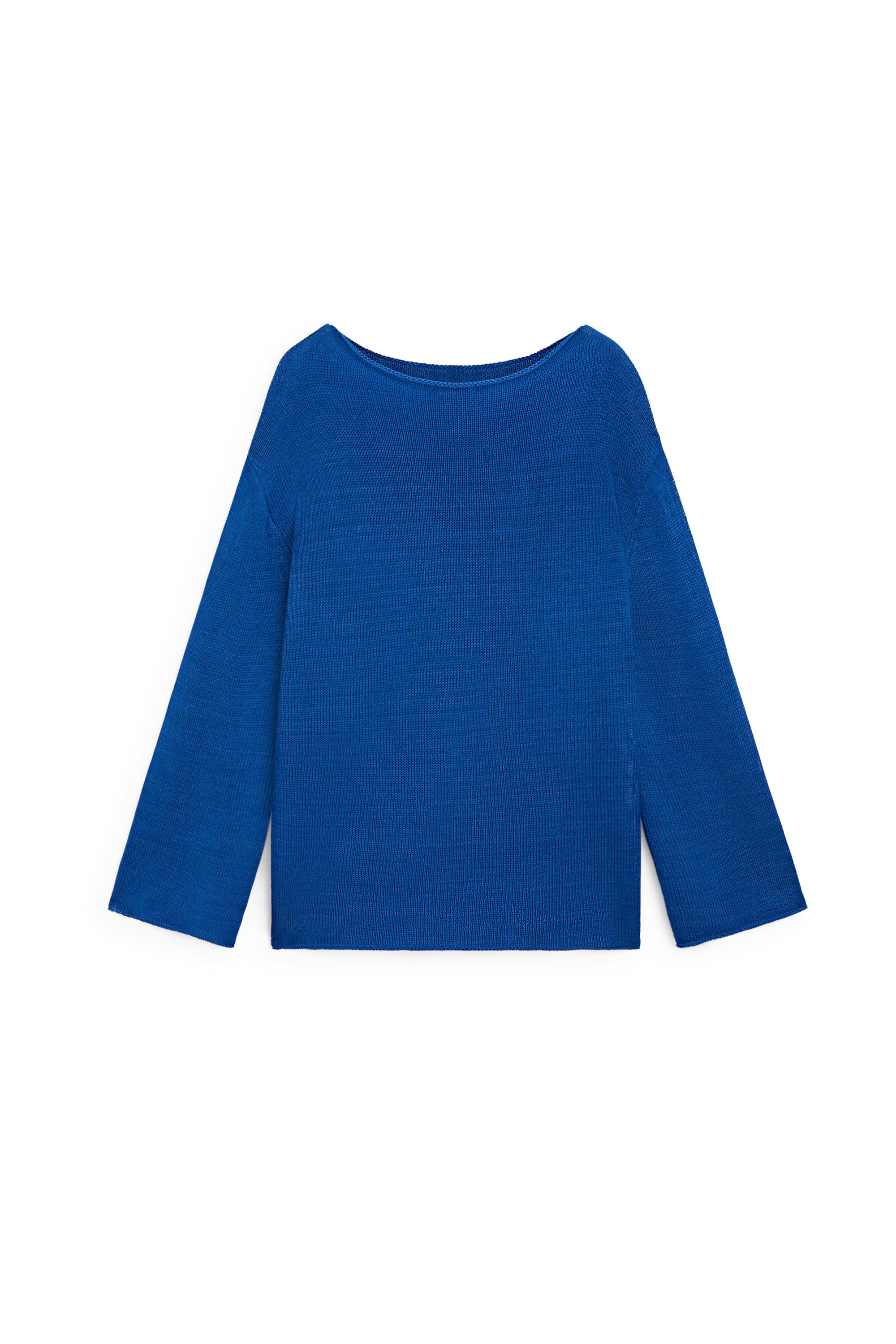 100% mercerised cotton sweater — DEEP BLUE