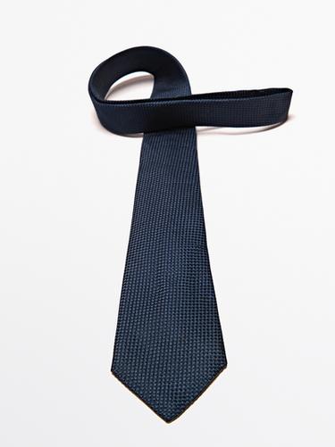 100% mulberry silk tie — NAVY BLUE 3