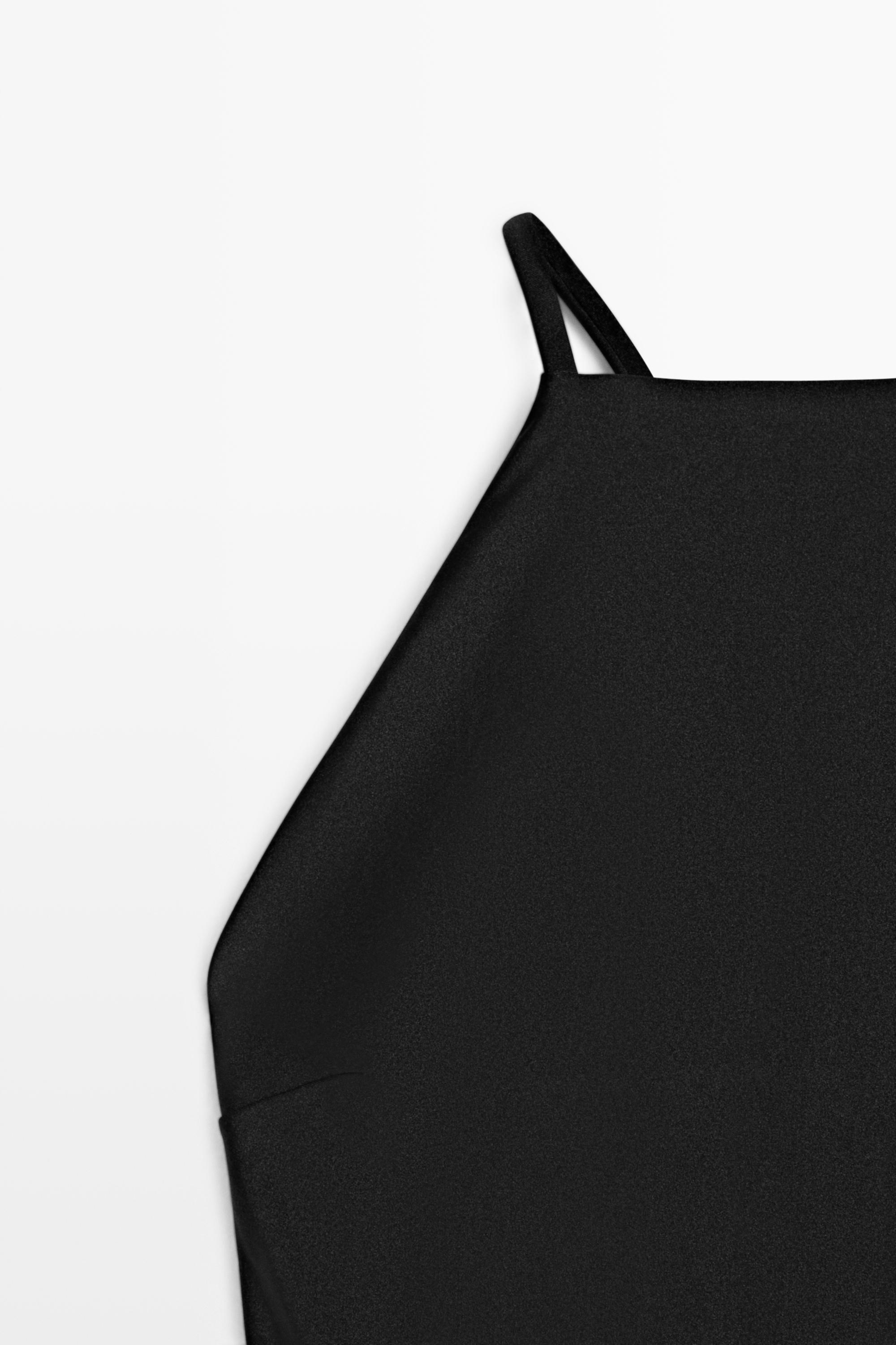Shimmery halter swimsuit — BLACK