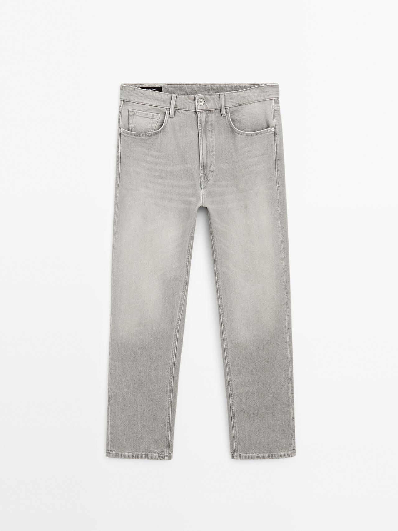 Massimo Dutti - Herre - Tapered Fit Jeans - Grå - 34