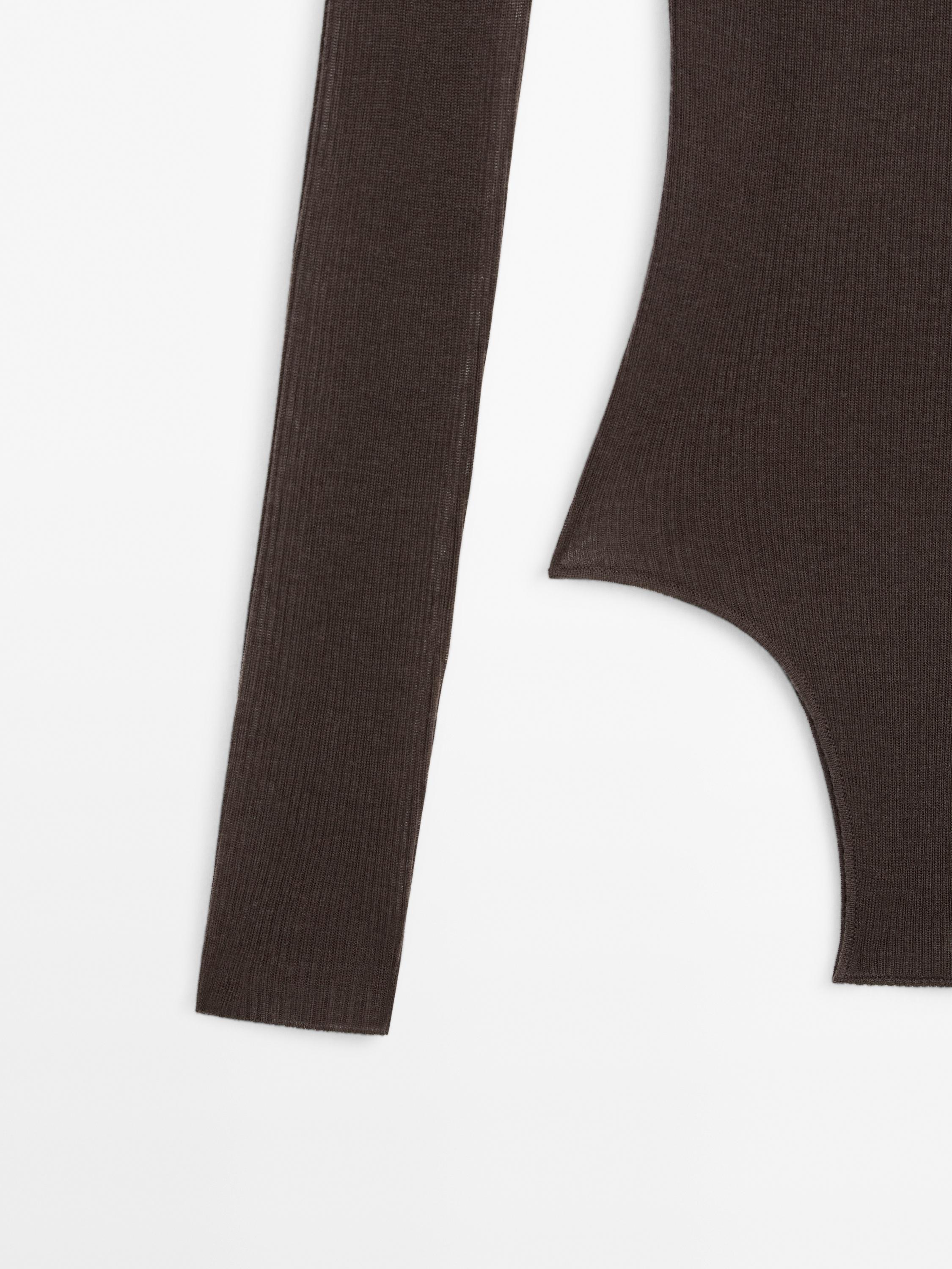 Semi-sheer 100% wool bodysuit - STUDIO