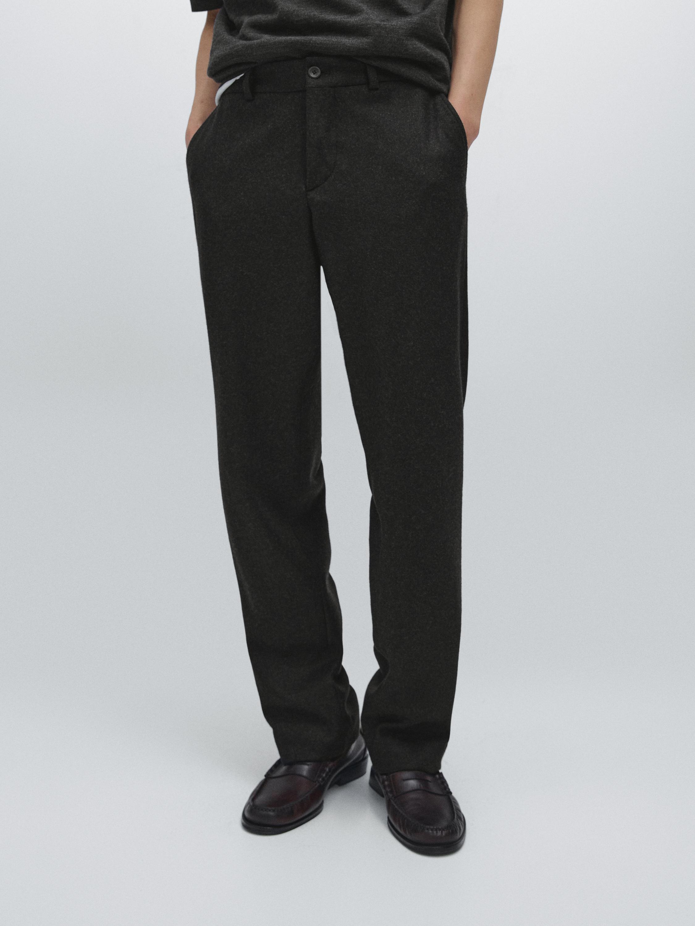 Wool blend trousers — CHARCOAL