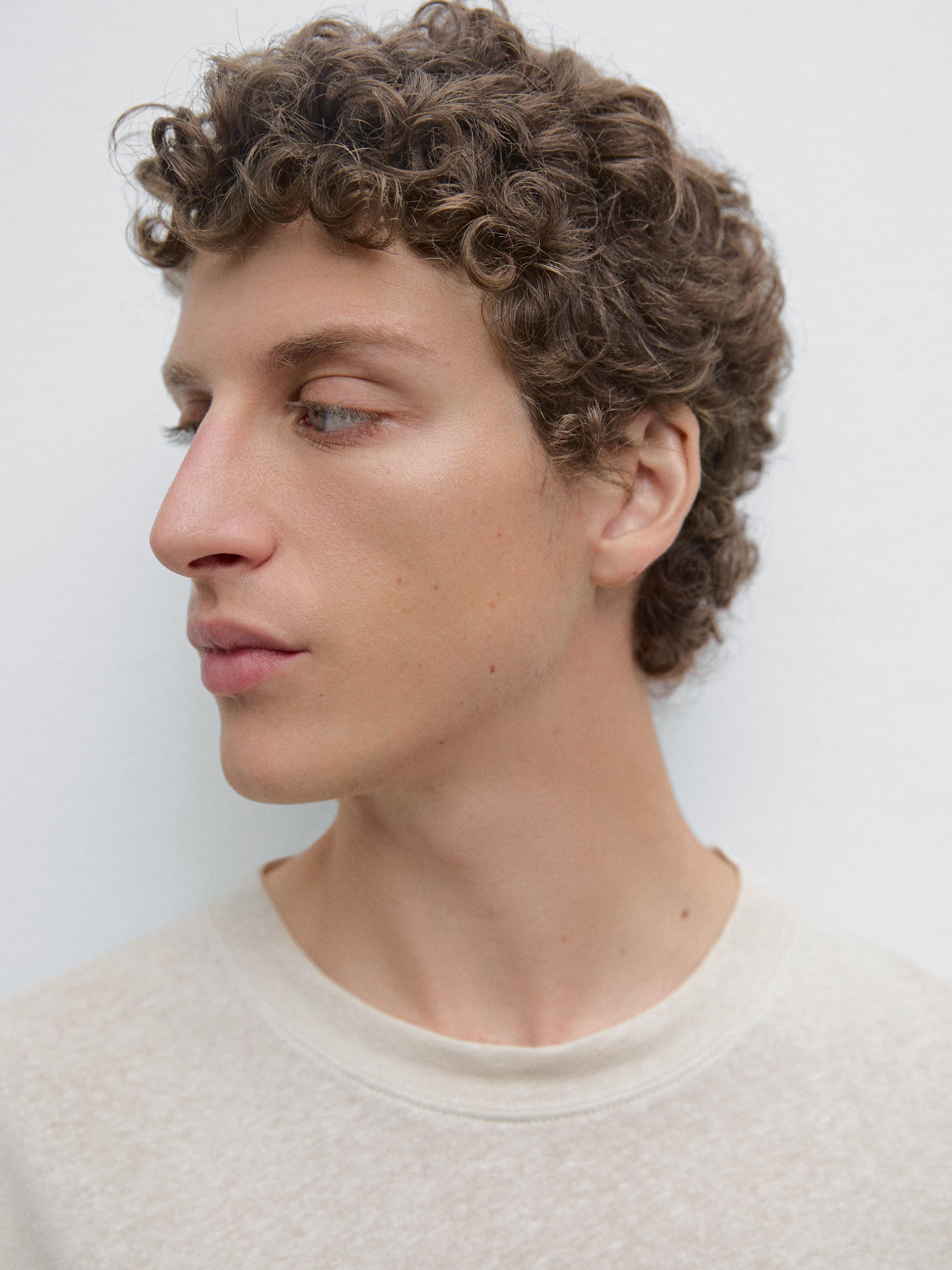 Short sleeve linen blend T-shirt