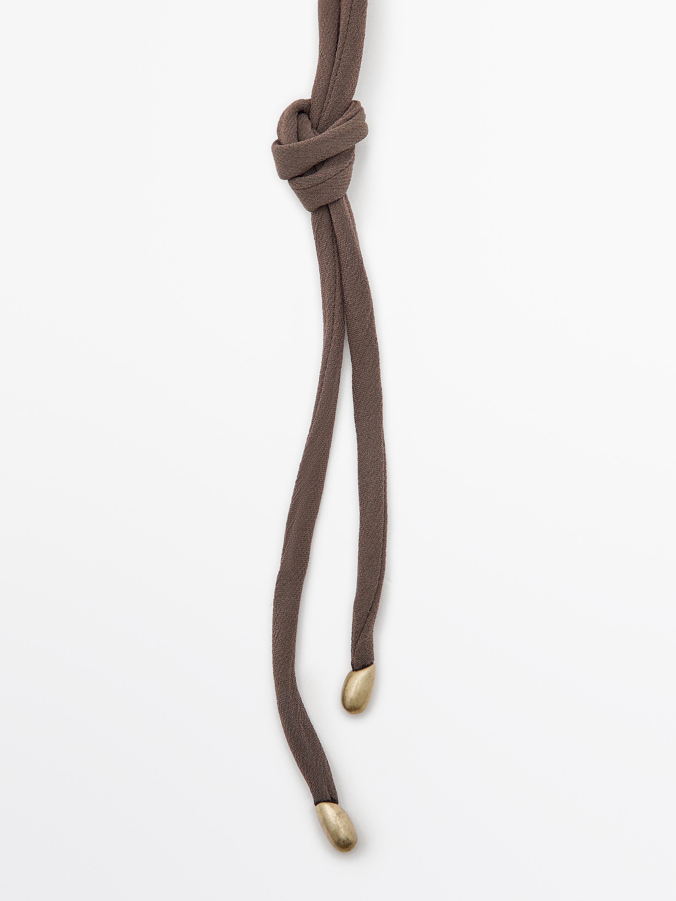 Leaf and silk cord necklace