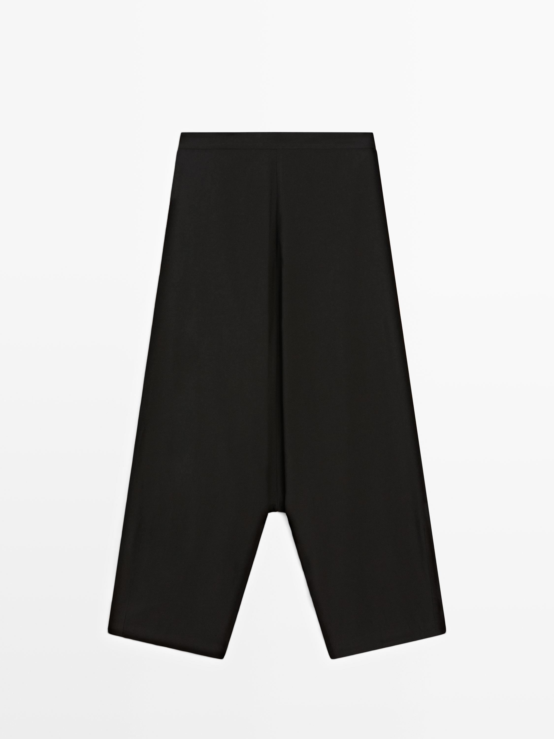 Flowing baggy trousers — BLACK