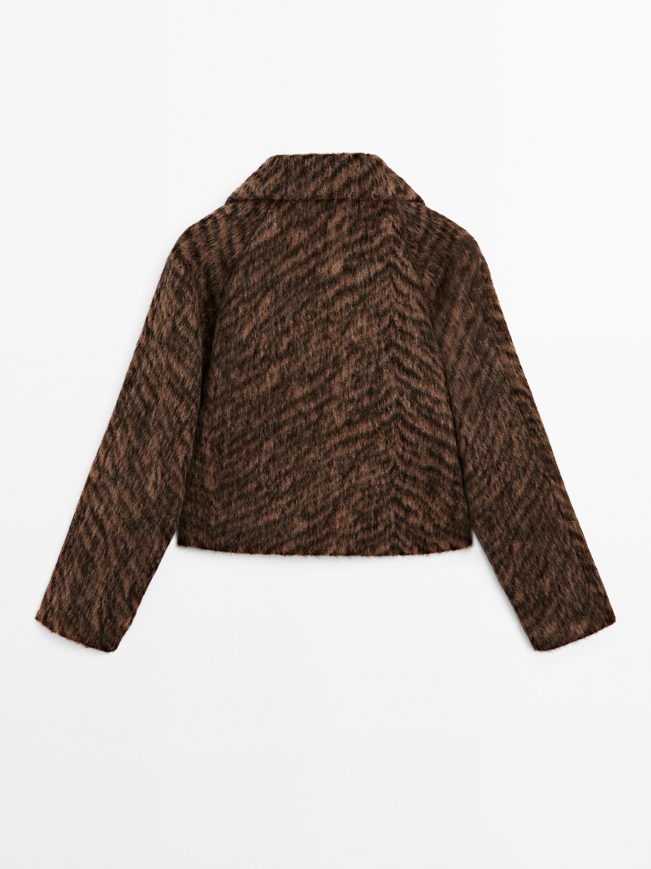 Short animal print coat