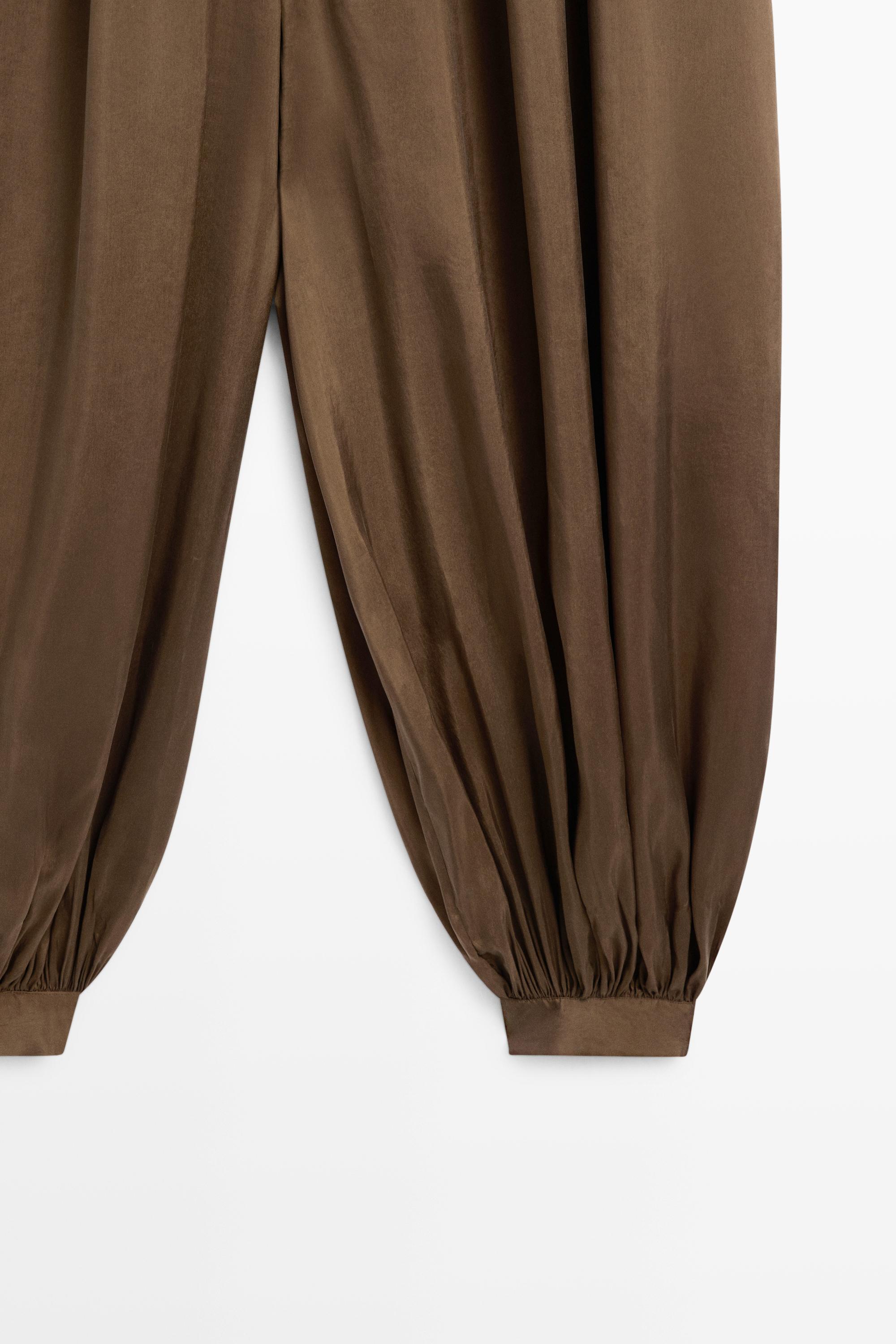 Flowing sarouel jumpsuit — BROWN