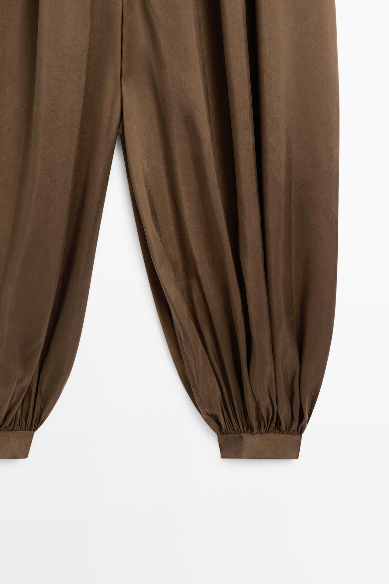 Flowing sarouel jumpsuit — BROWN