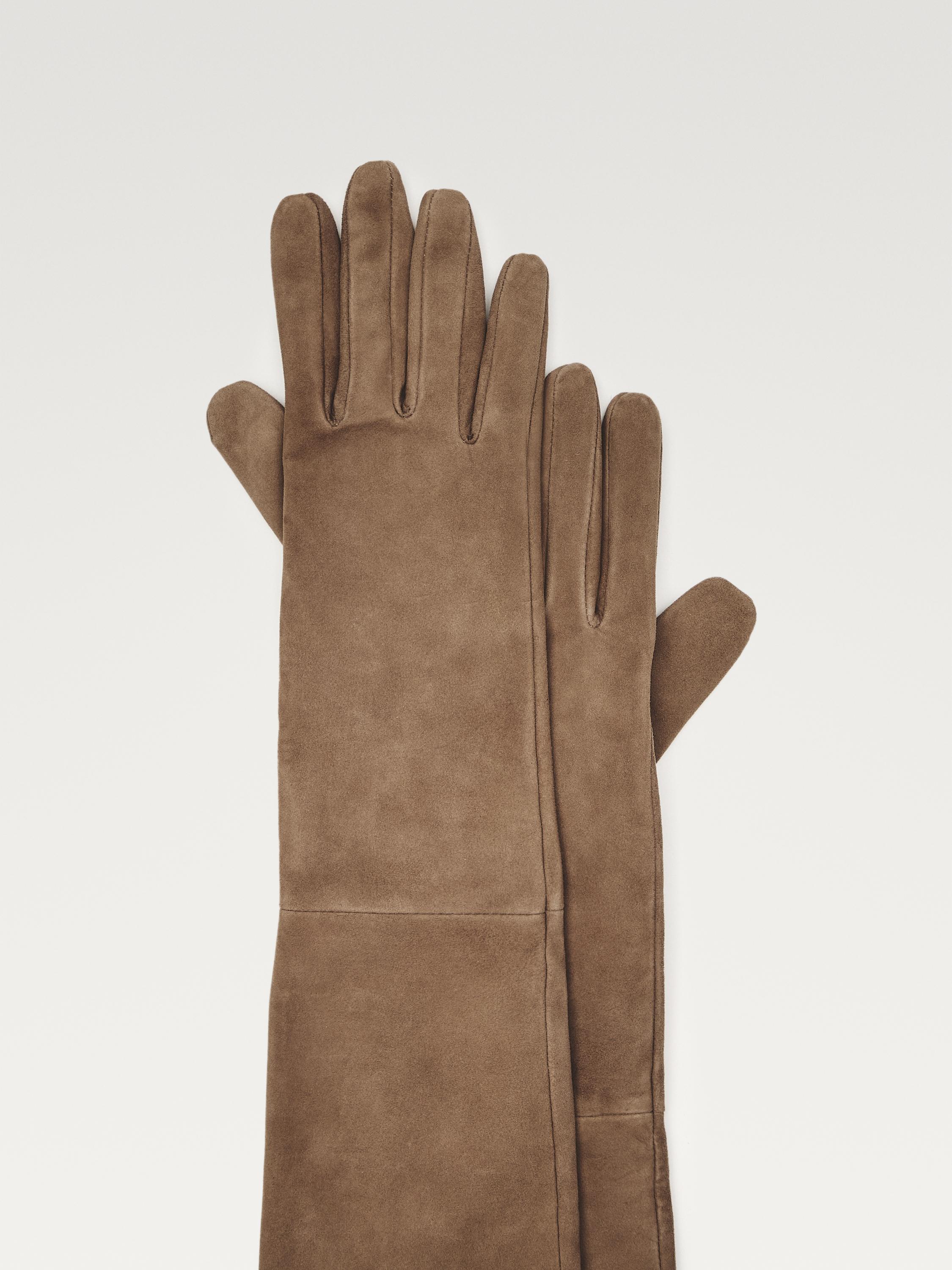 Guantes largos piel ante