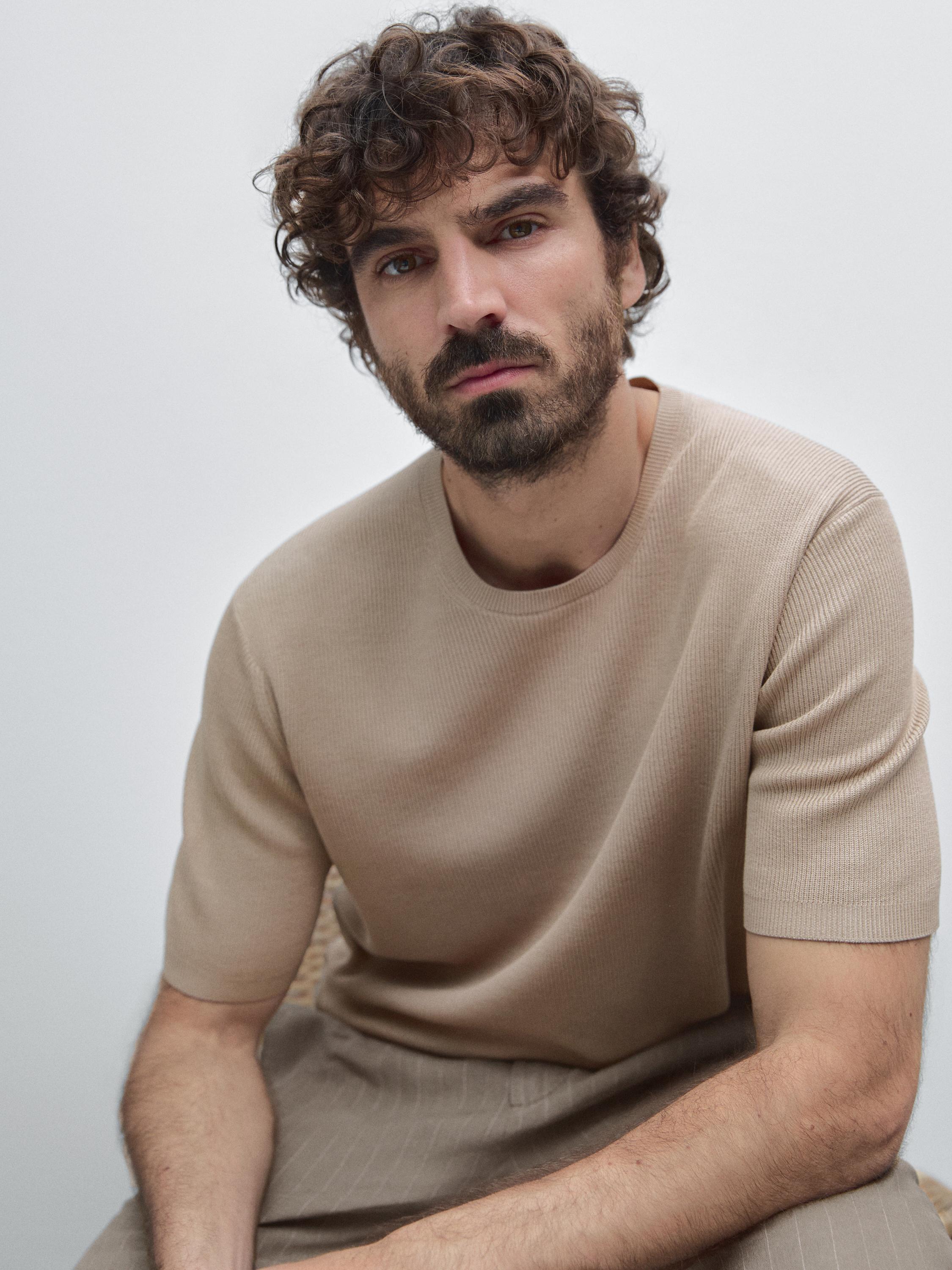 100% cotton short sleeve knit sweater