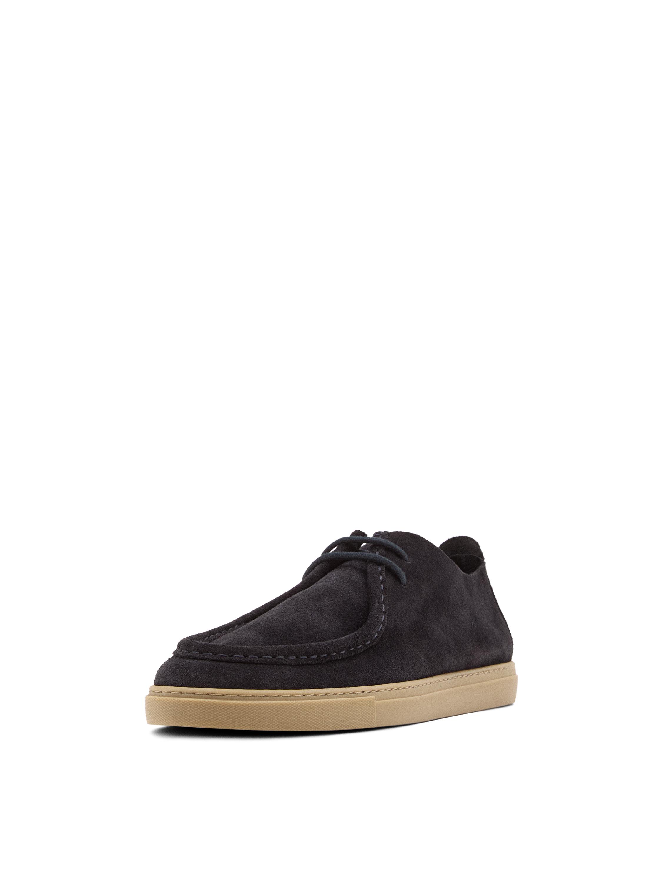 Soft leather moc toe shoes — Dark blue