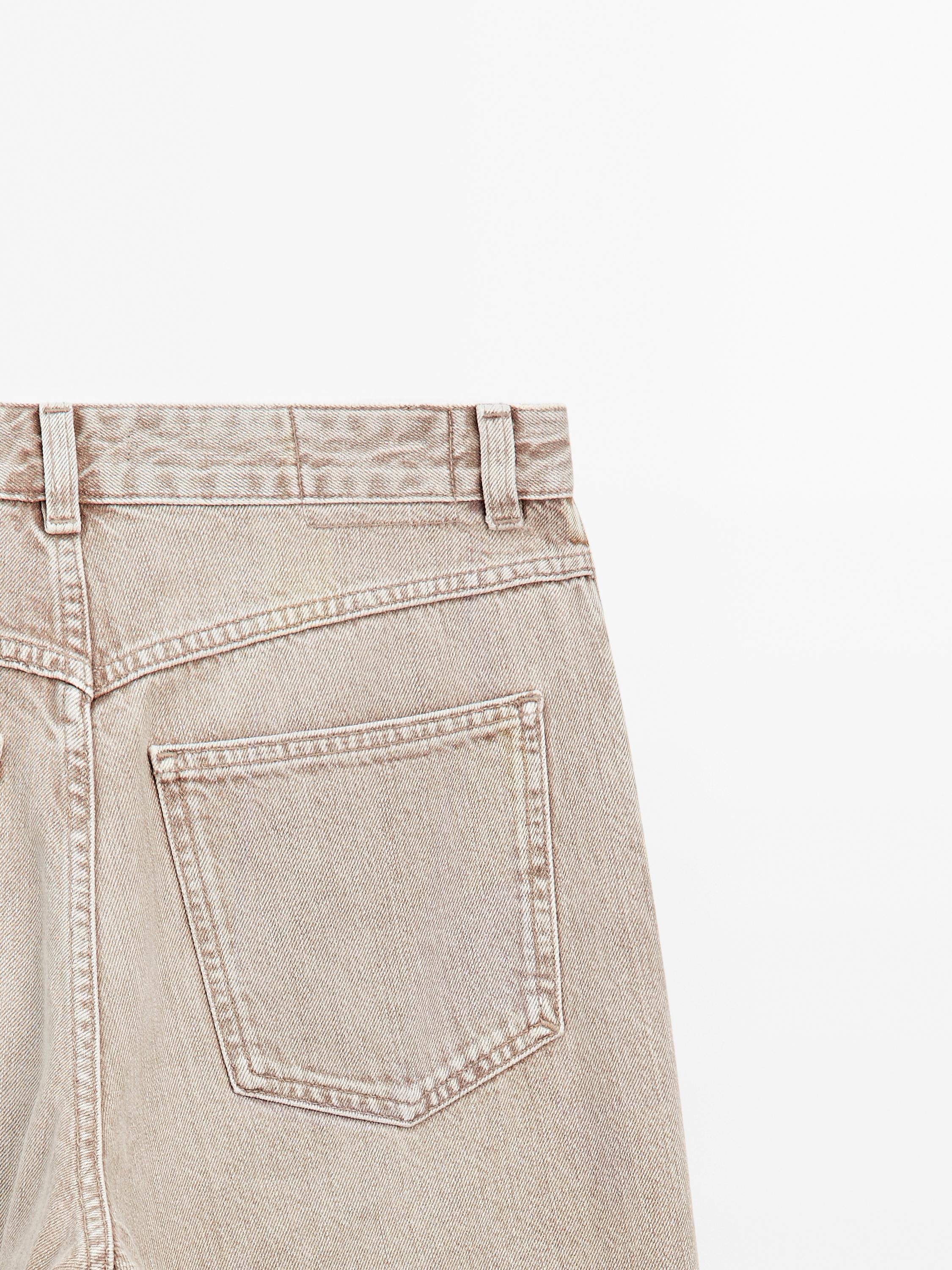 ★ Massimo Dutti★ Fluid high waist barrel fit pants 050045 Flowing linen blend barrel fit trousers · Black, Sand