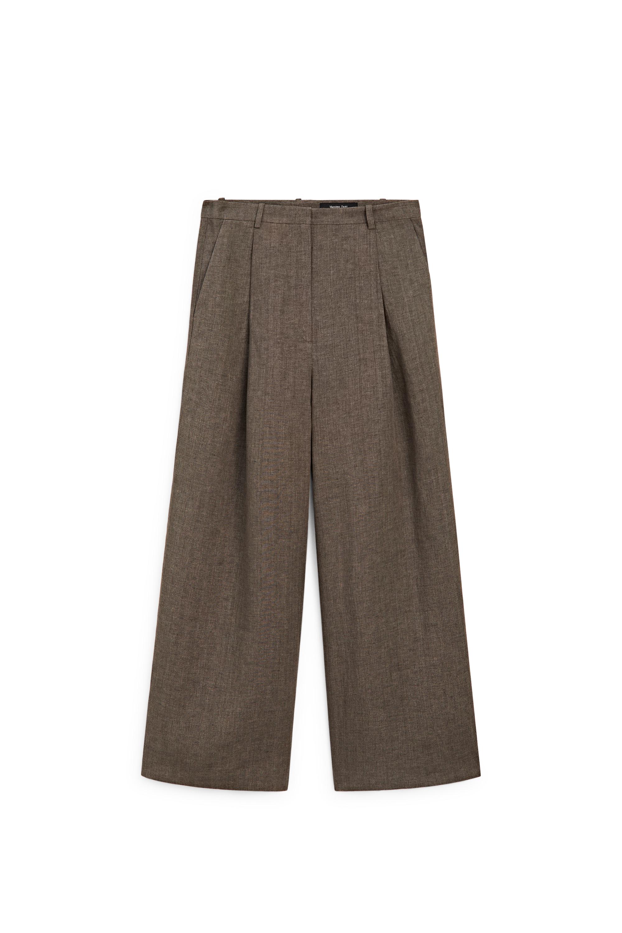 Linen melange darted trousers — CAREY
