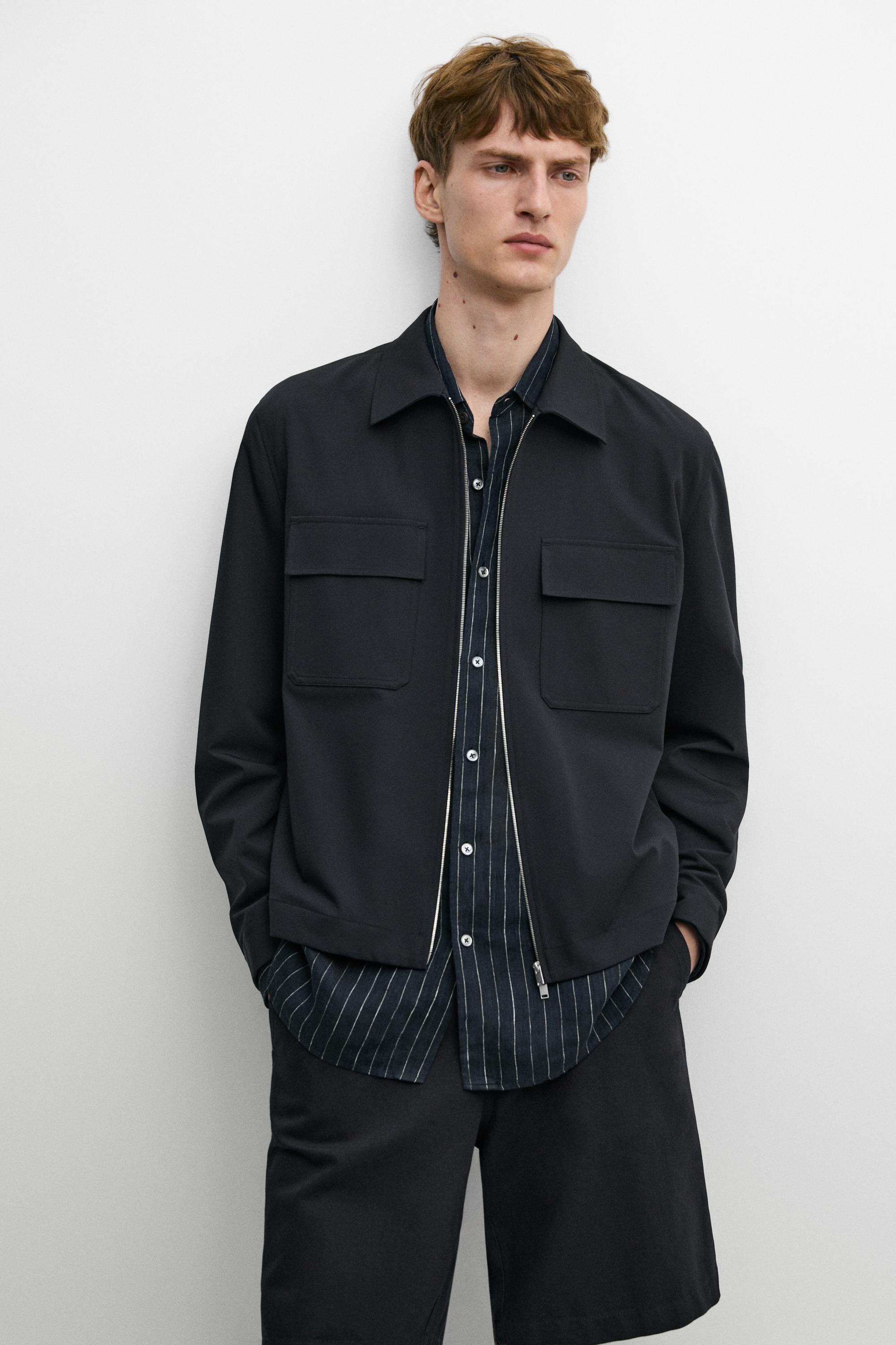 Technical jacket with pocket detail — NAVY BLUE