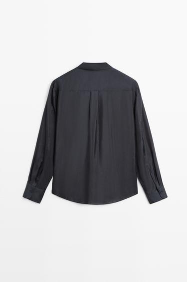 Flowing shirt with pocket detail — NAVY BLUE 6