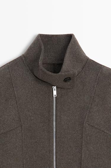 Wool blend bomber jacket — BROWN 9