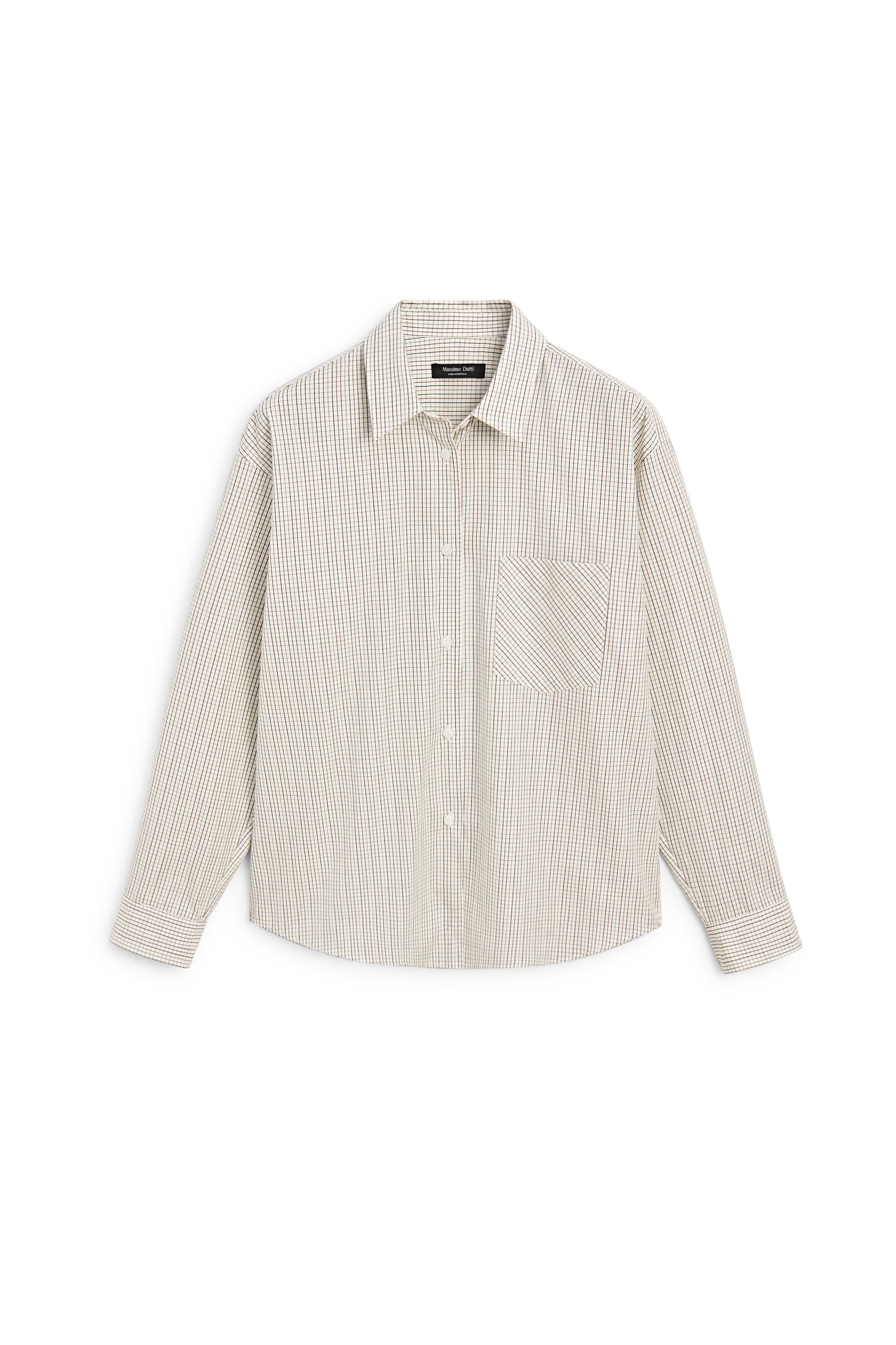 100% Cotton Check Shirt — WHITE