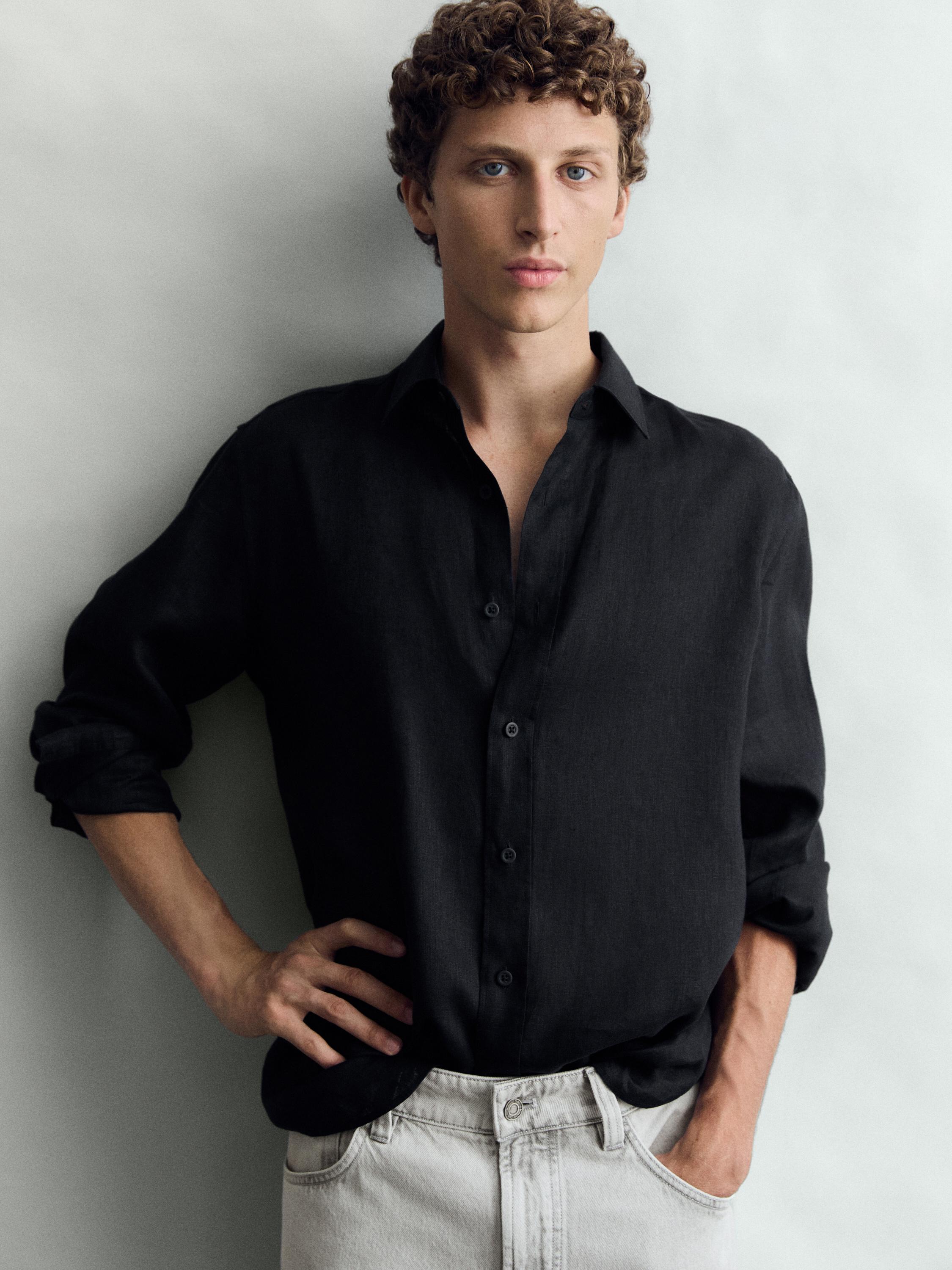 100% linen slim fit shirt
