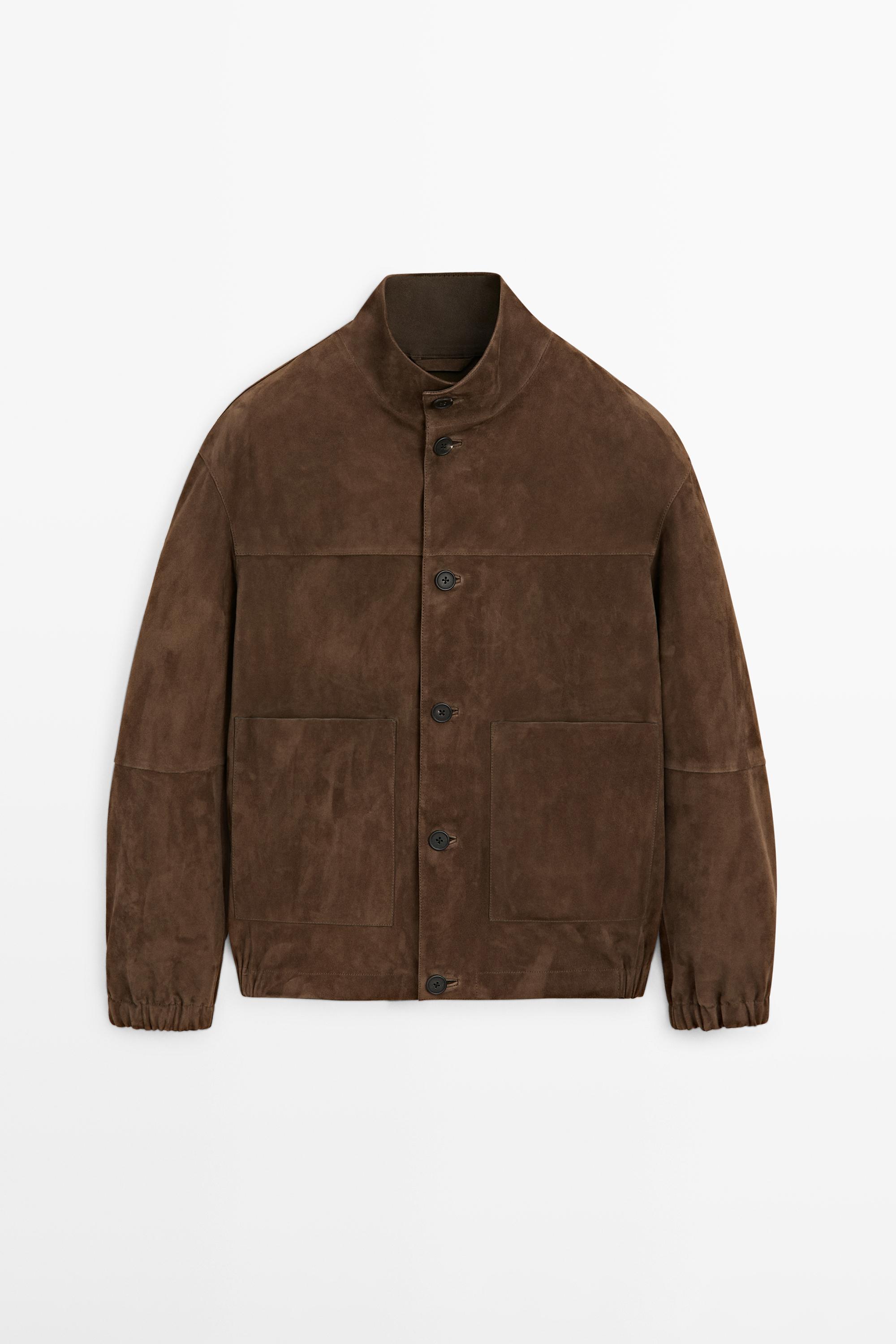Suede leather jacket — Tobacco brown