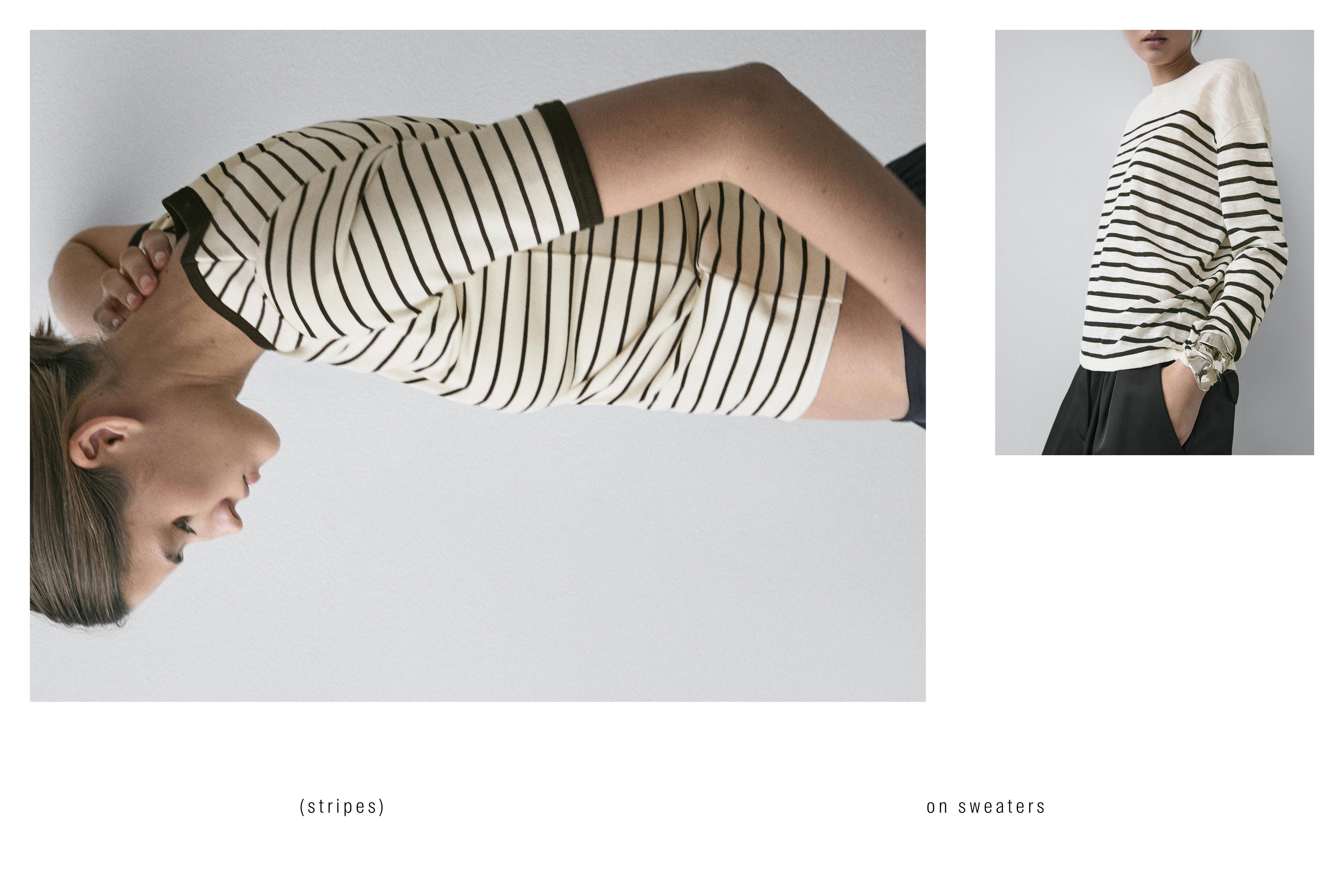 Short sleeve T-shirt with contrast stripes — Off white