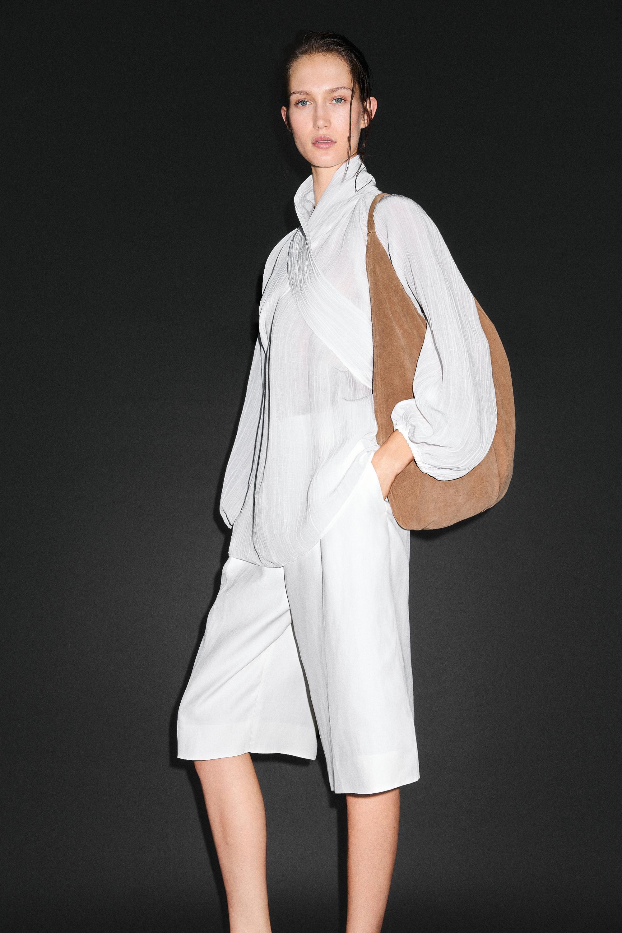 Split leather maxi shopper bag - LIMITED EDITION — SAND