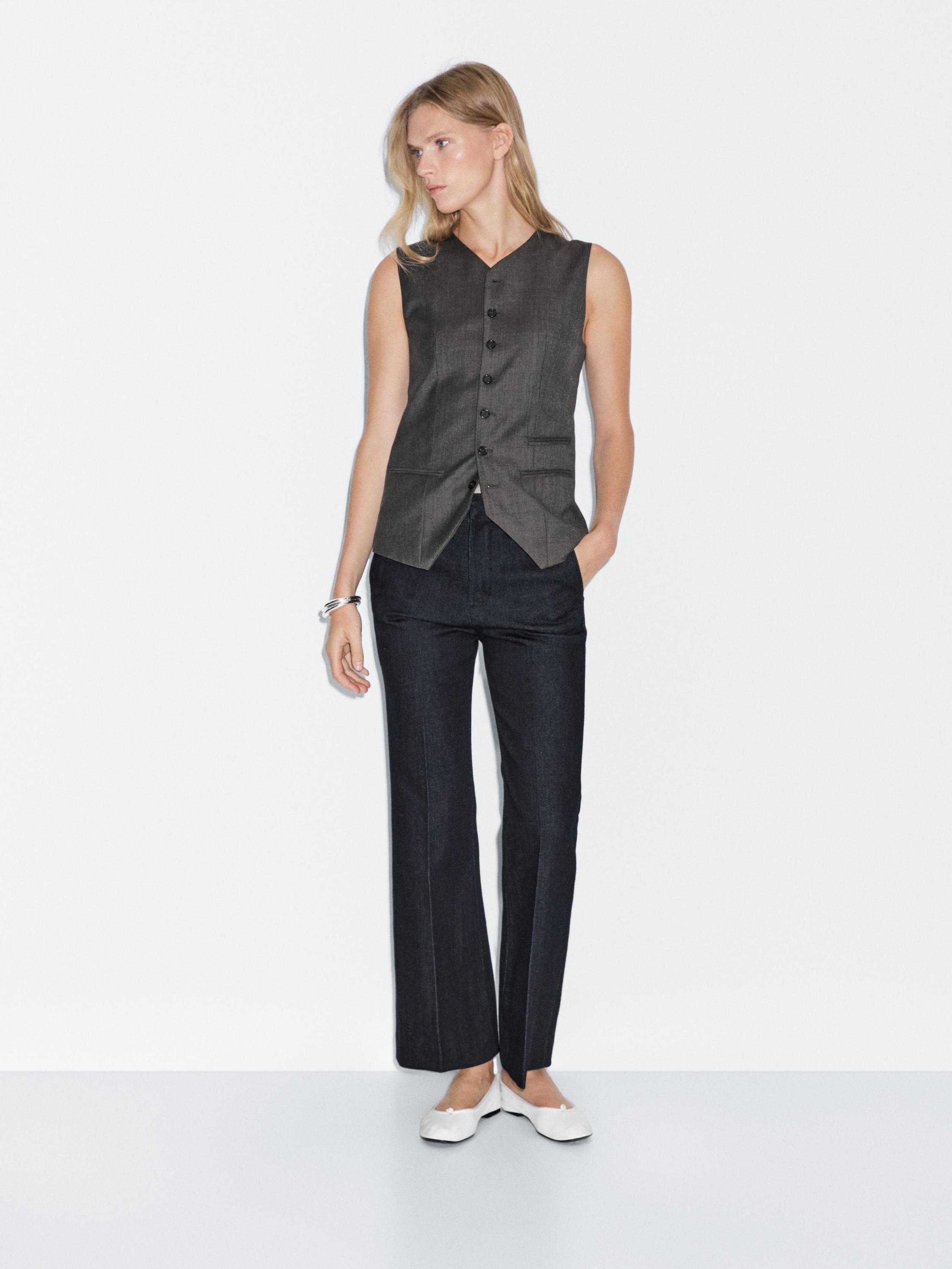 Mid-rise bell bottom jeans