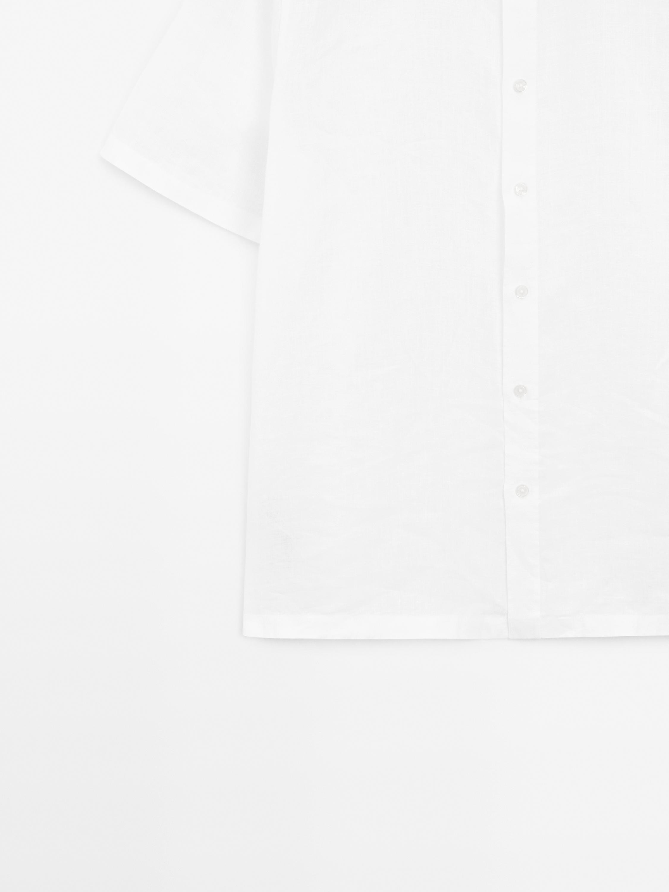 Regular fit short sleeve linen shirt