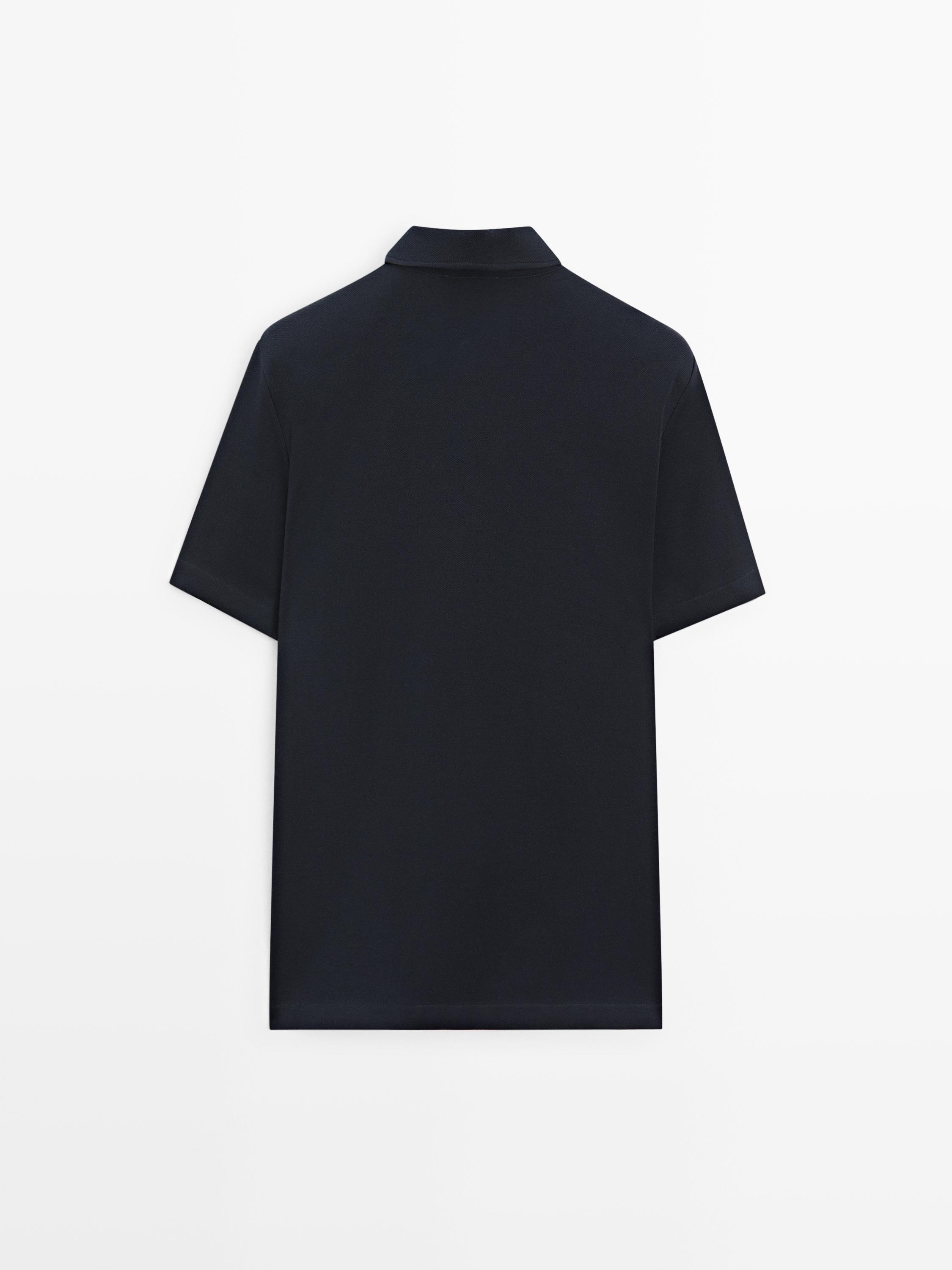 100% cotton short sleeve polo shirt — NAVY BLUE