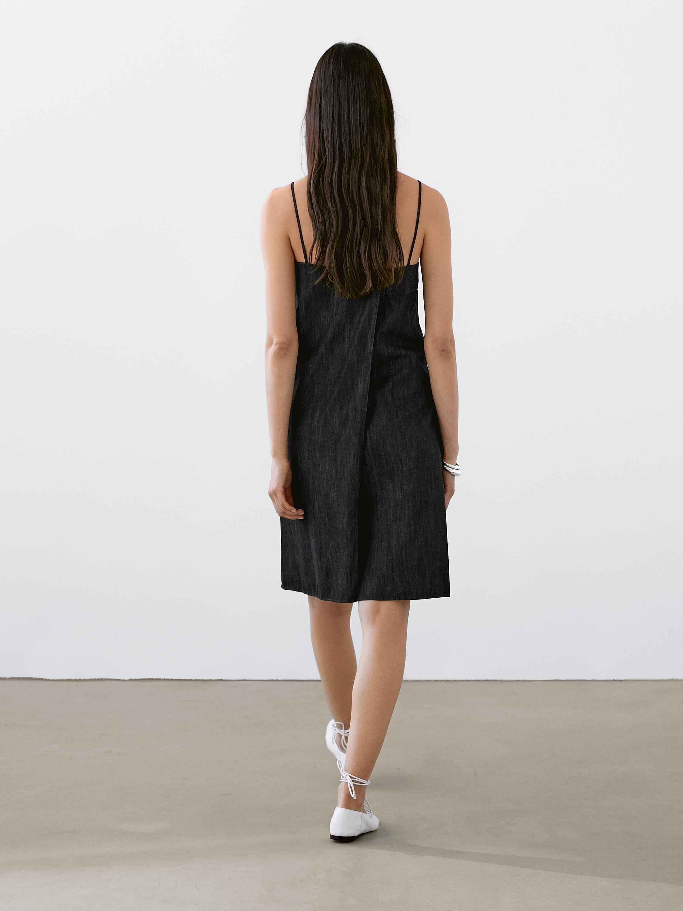 Vestido corto denim tirantes