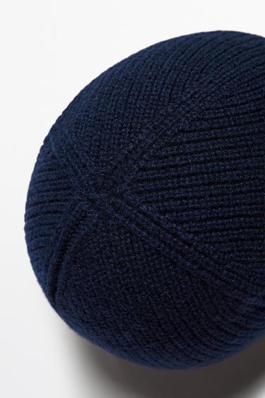 100% cashmere knit beanie — NAVY BLUE 5