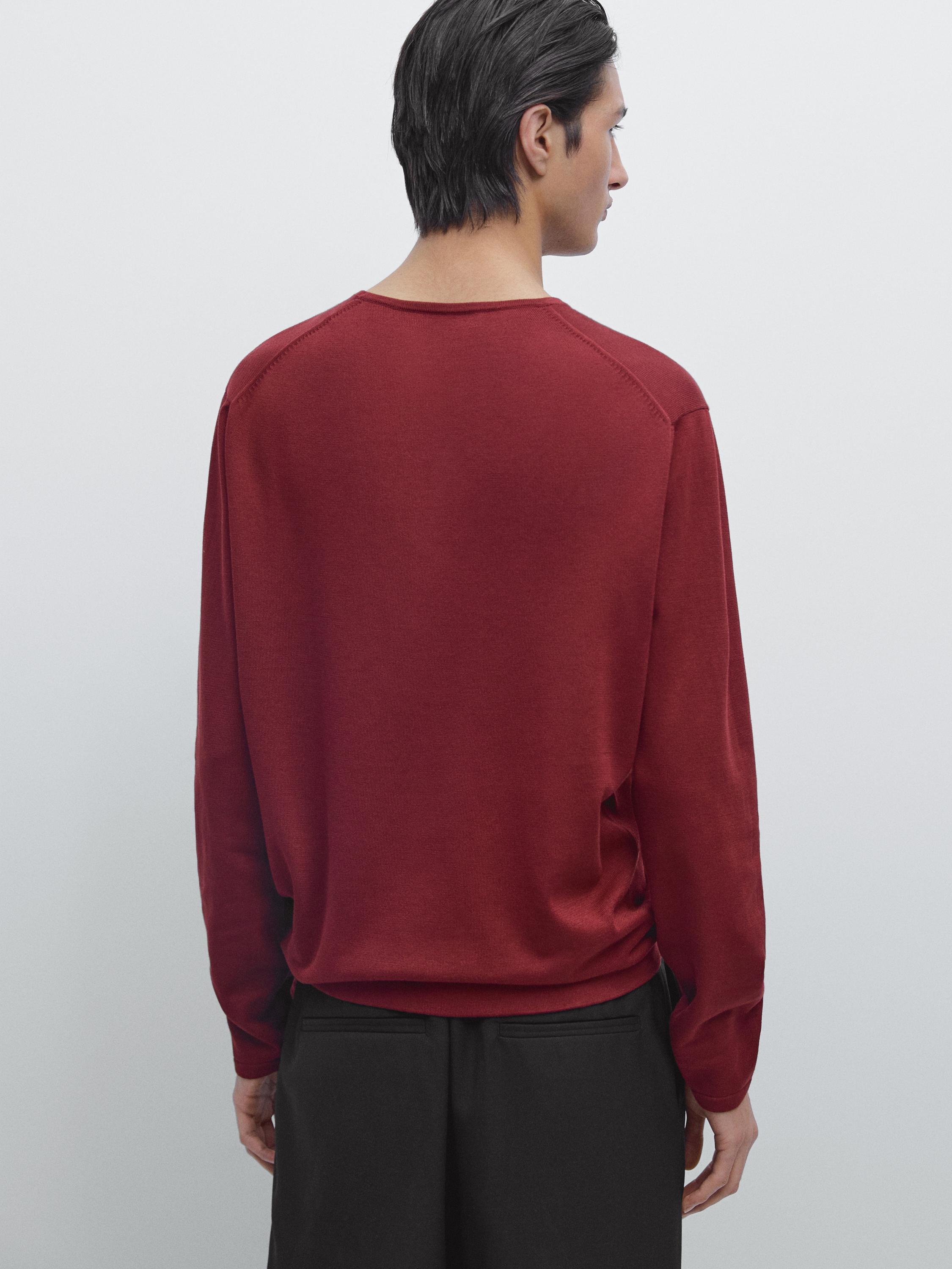 Knit 100% cotton crew neck sweater — GRANADA