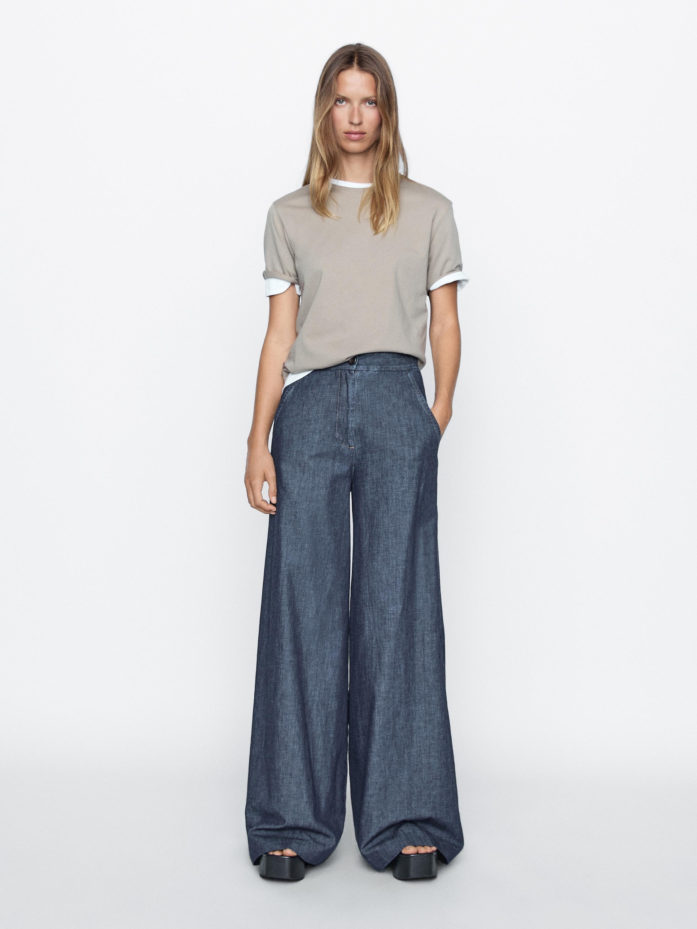 High-waist super wide-leg jeans