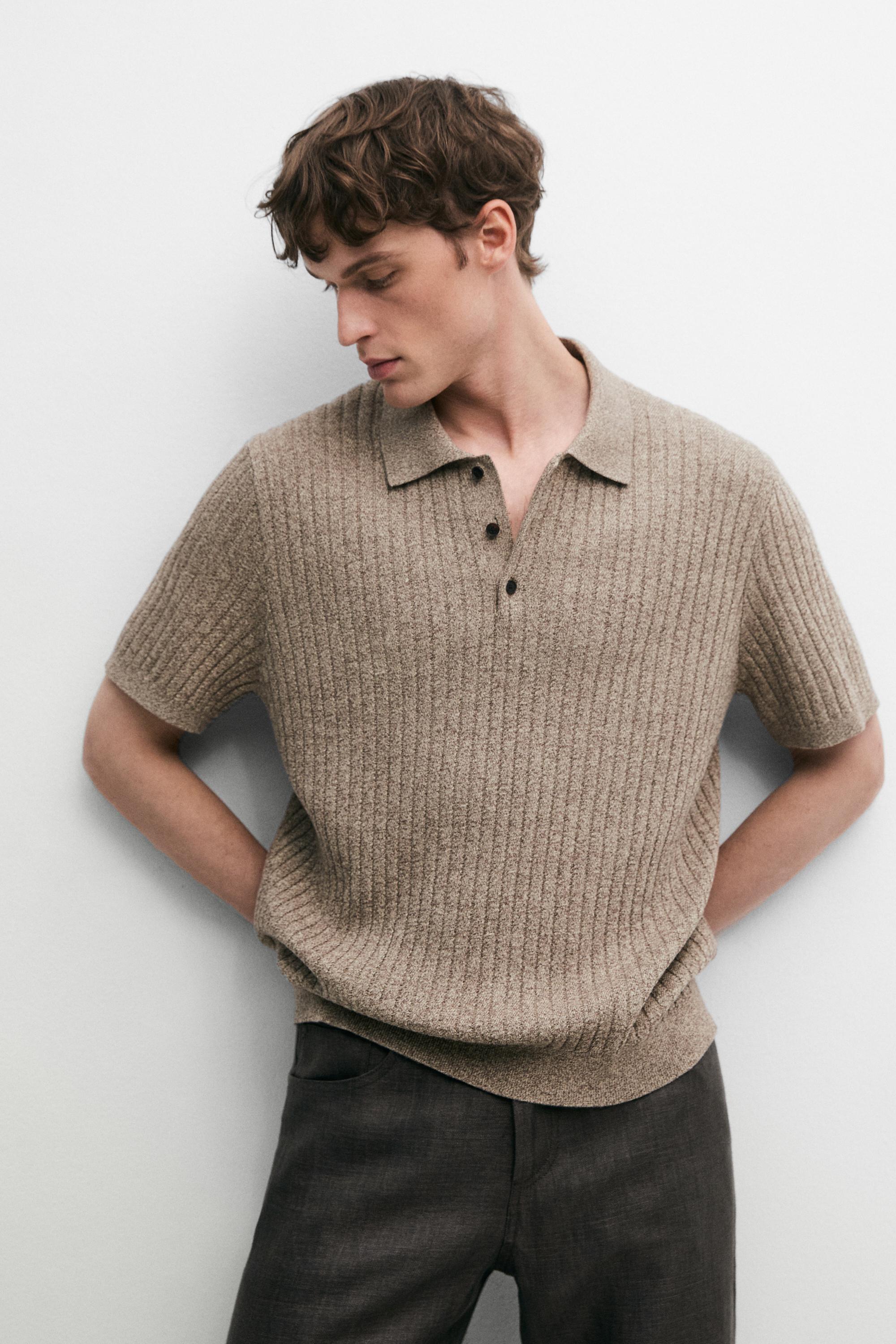 Pull maille col polo coton