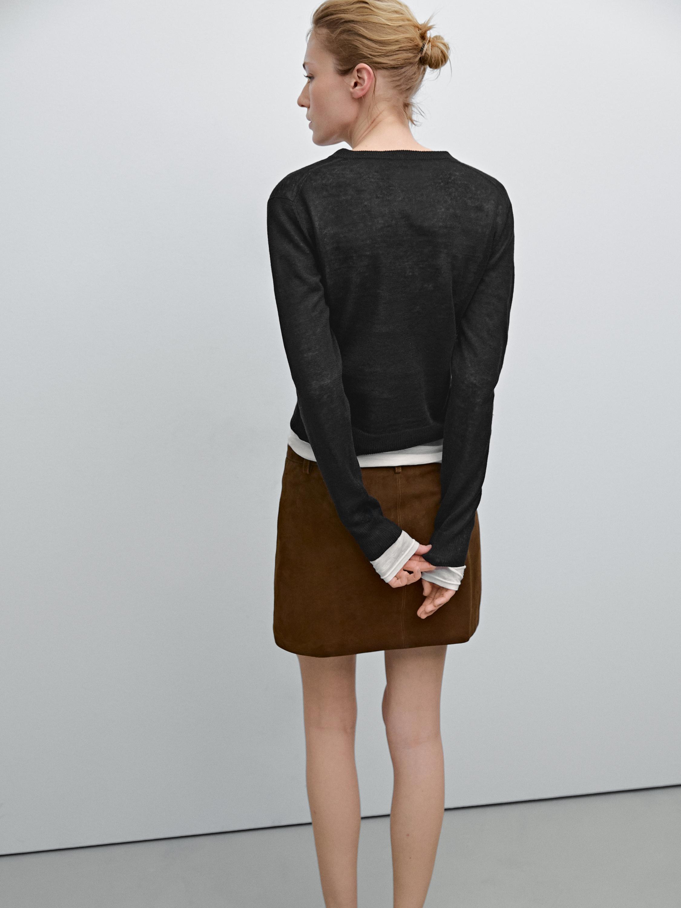100% linen fine knit cardigan