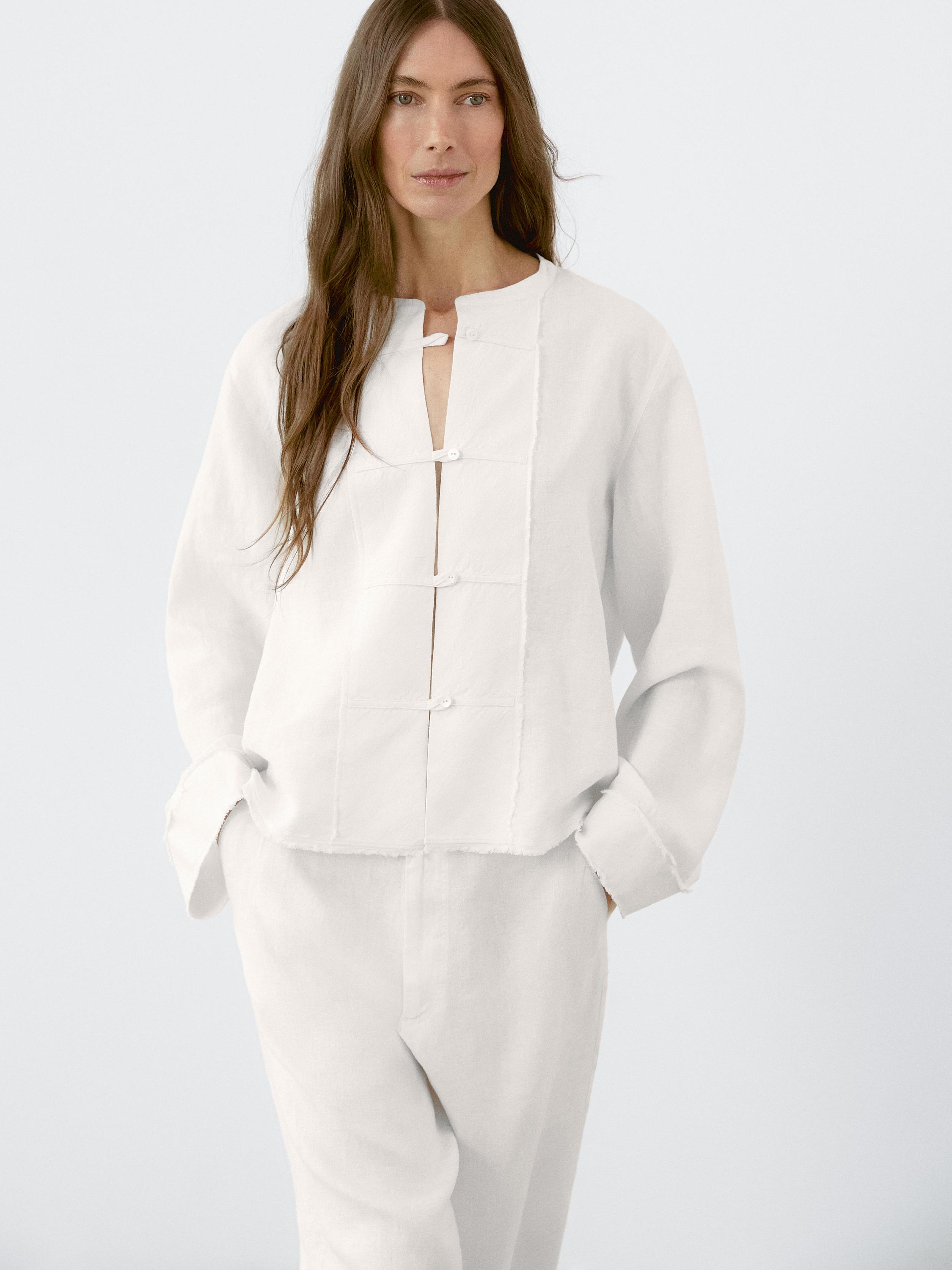 Flowing 100% linen trousers