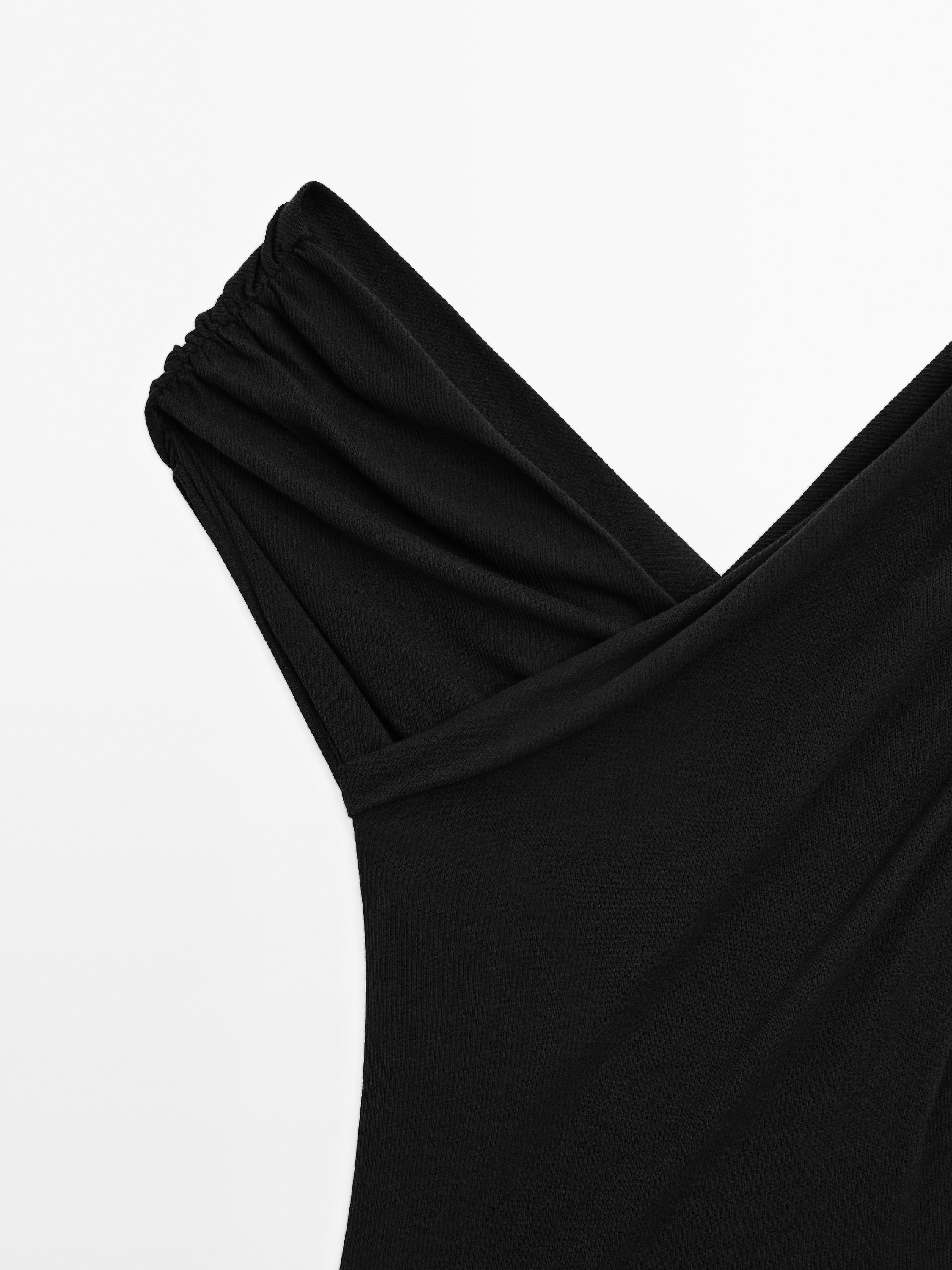 100% cotton surplice boat neck top