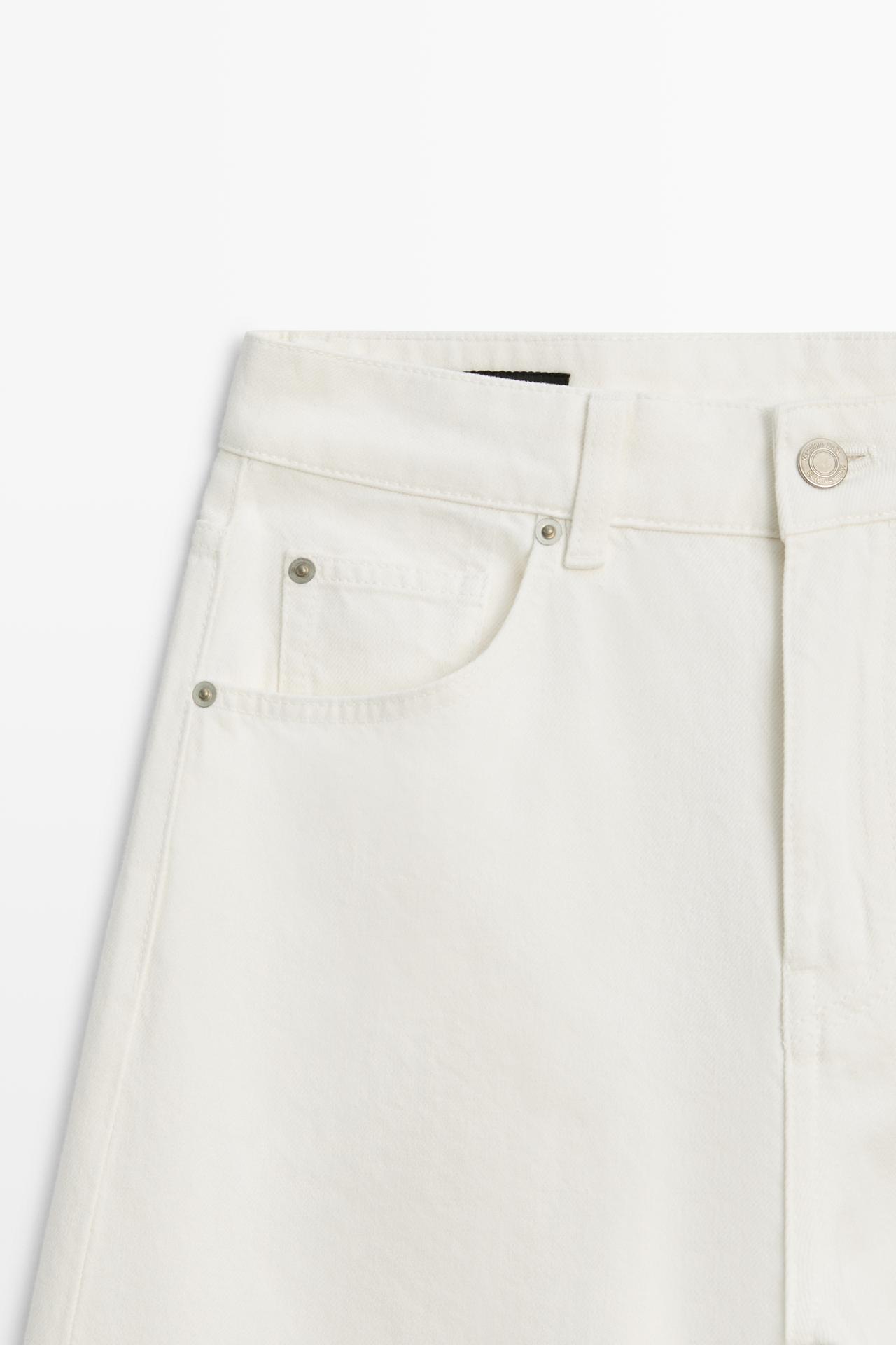 High-waist barrel fit jeans — Off white