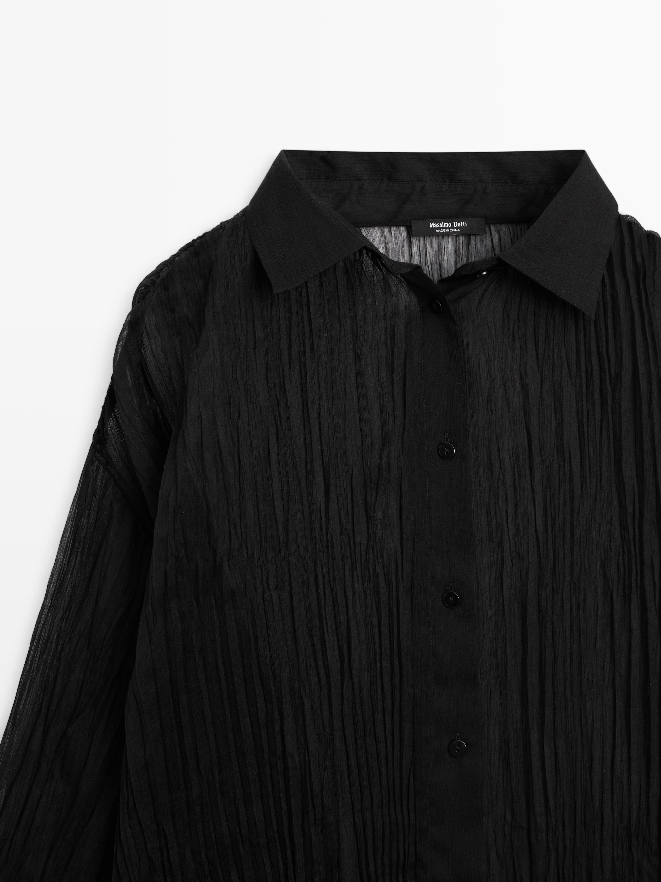 Camisa holgada larga plisada