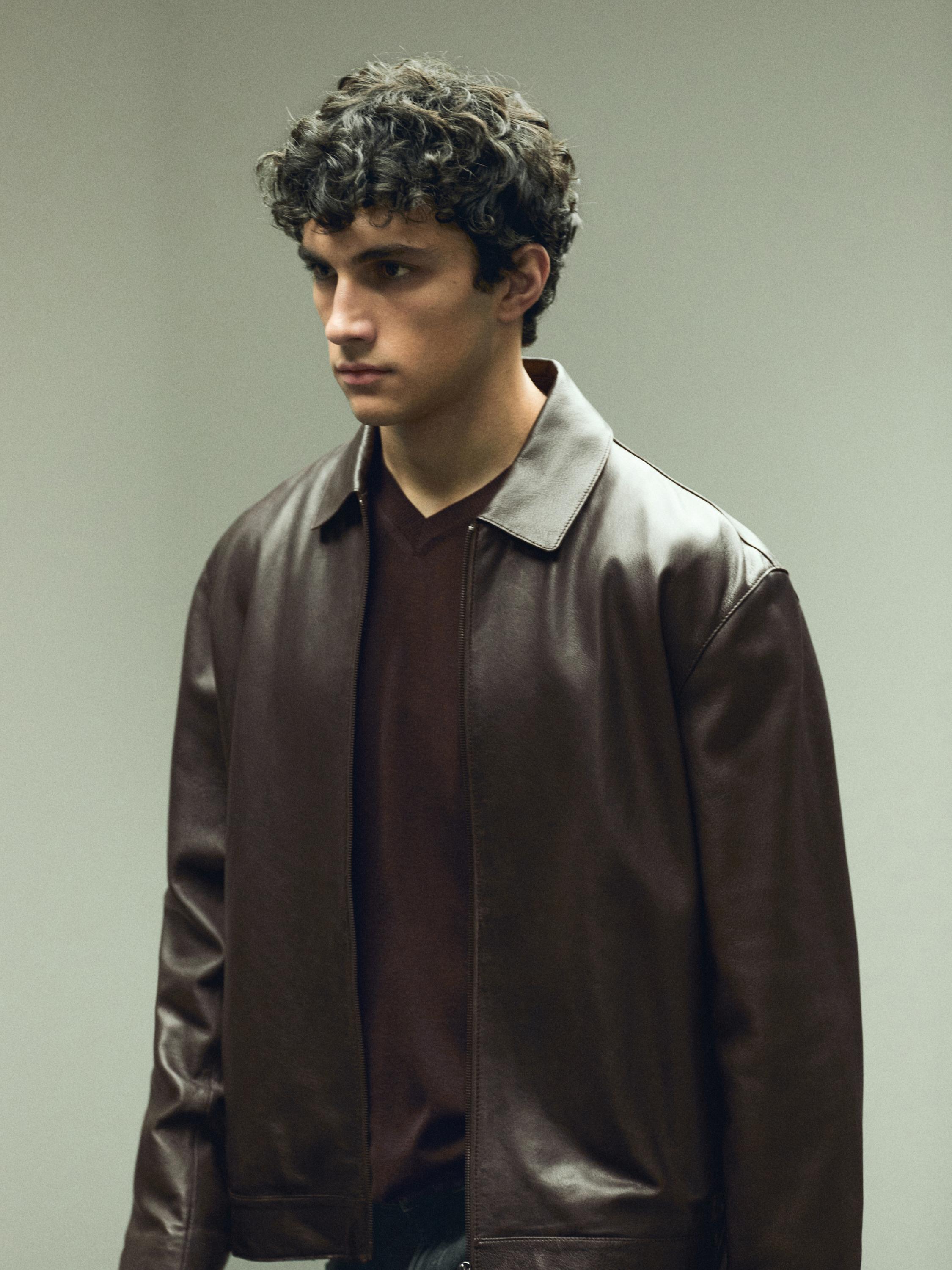 Nappa sheepskin jacket — BROWN