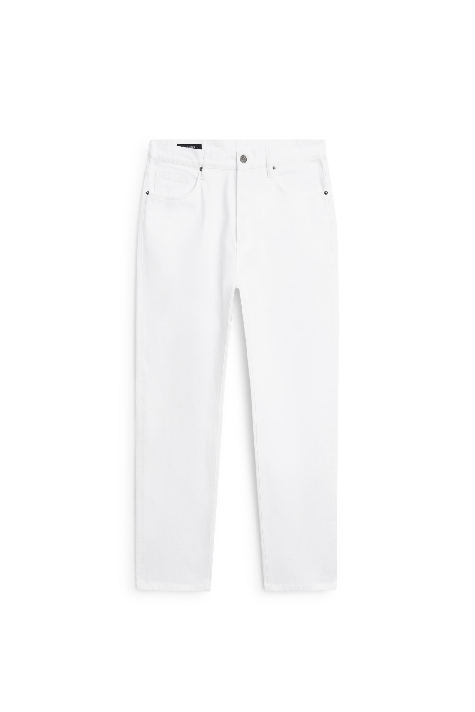 Straight-leg denim-effect pants — WHITE