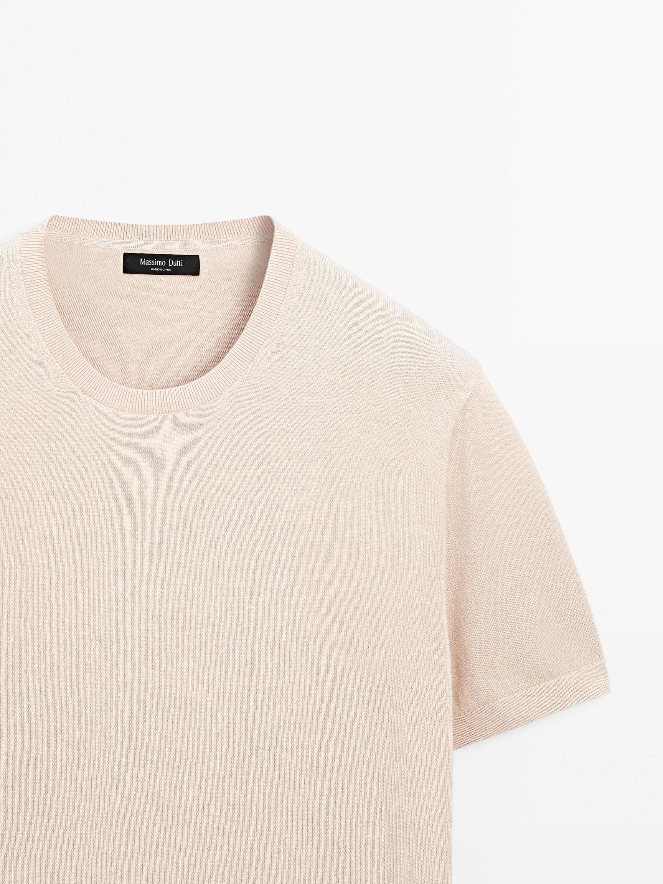 Crew neck cotton blend T-shirt